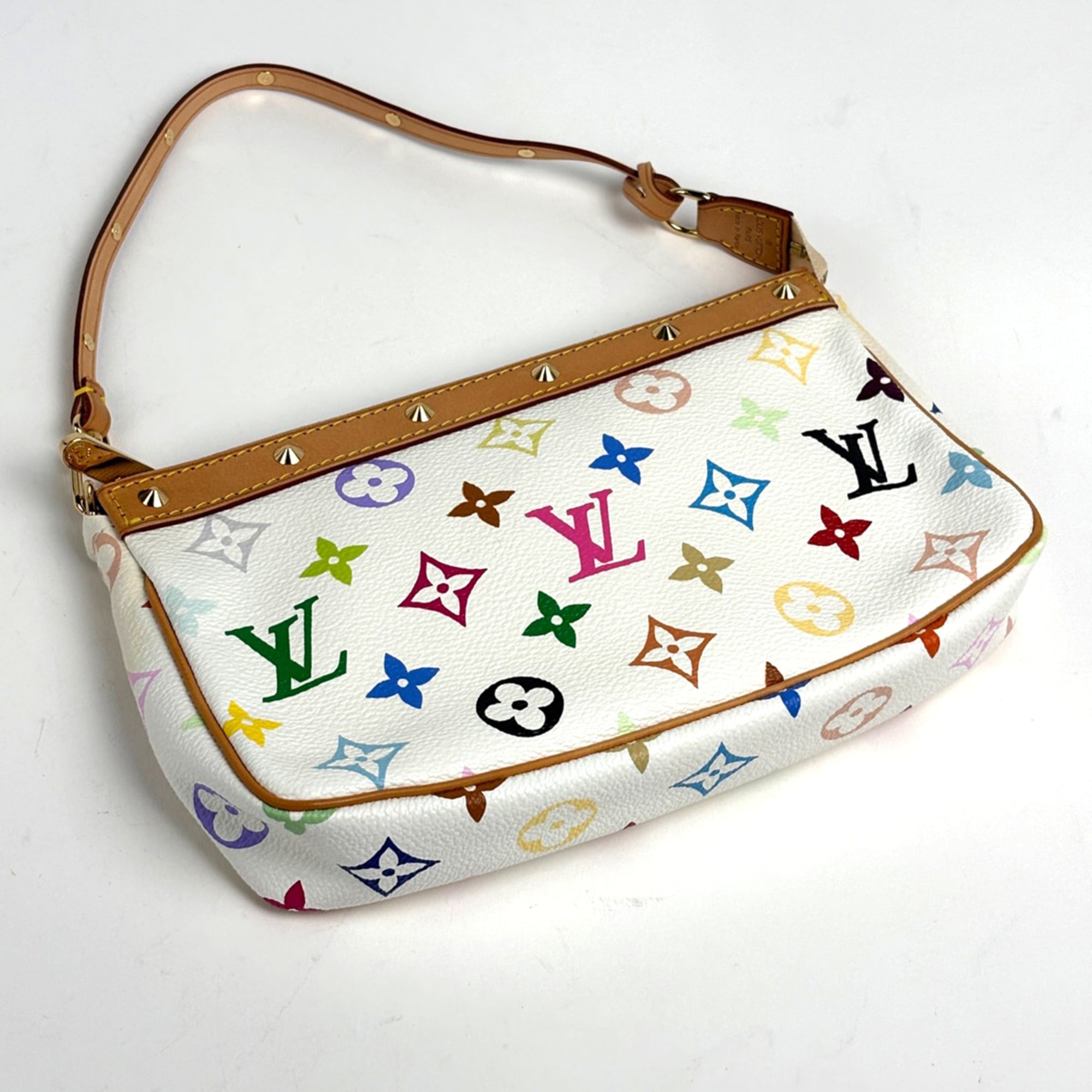 Louis Vuitton Blanc White Monogram Multicolore Pochette Pouch Shoulder Bag (Pre-Owned)