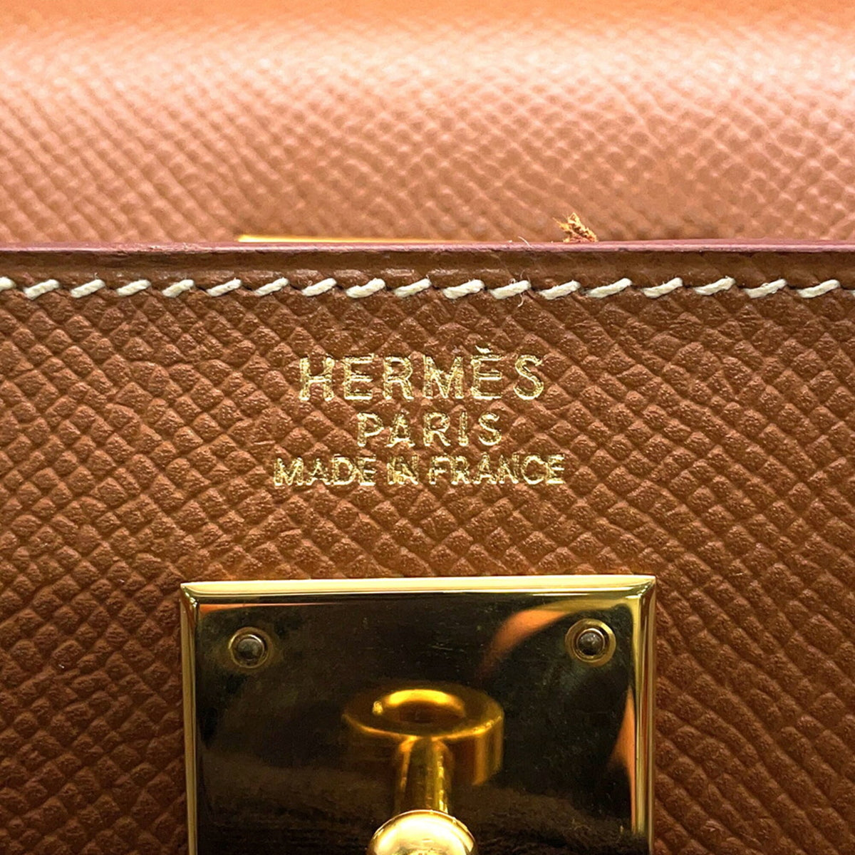 Hermes Gold Courchevel Leather Handbag (Pre-Owned)