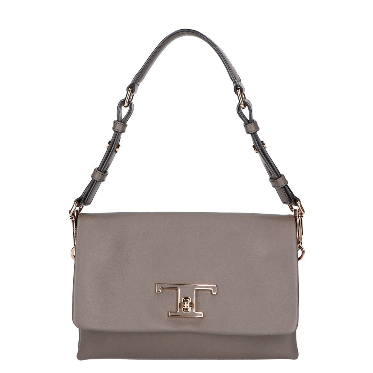 Tod's Gray Leather Shoulder Bag (Pre-Owned)