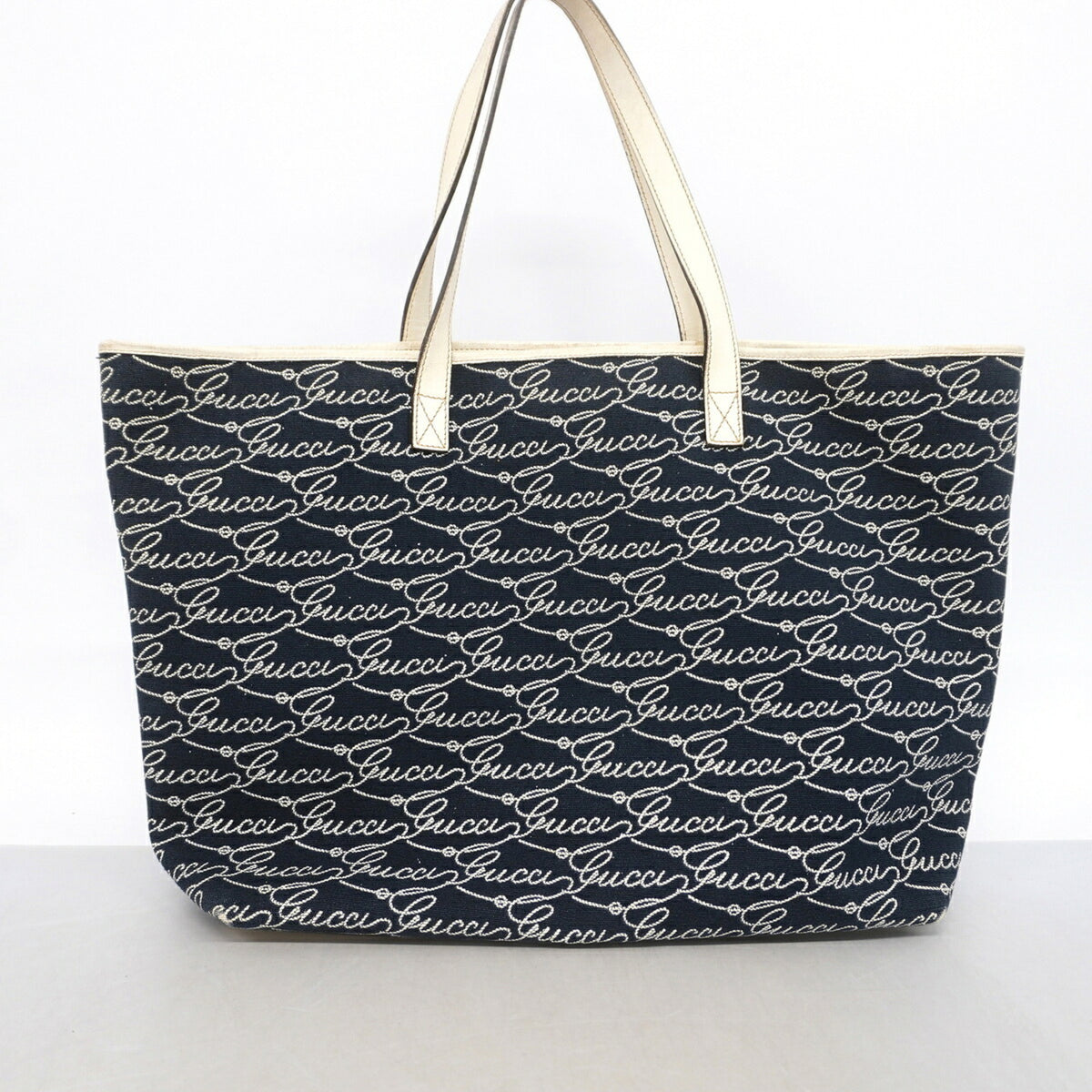 Gucci Navy Canvas Tote Bag (Pre-Owned)