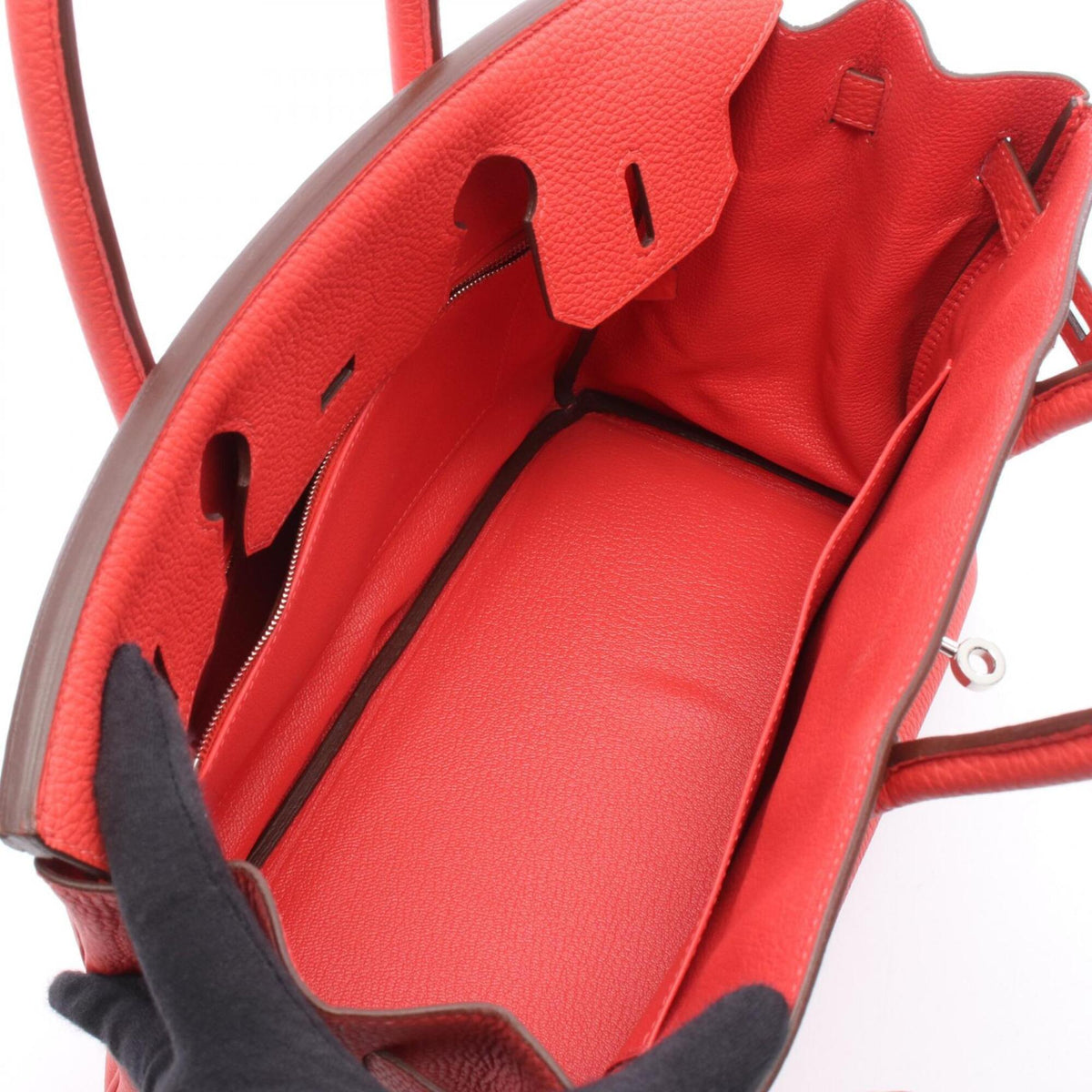 Hermes Red Color Togo Leather Leather Handbag (Pre-Owned)