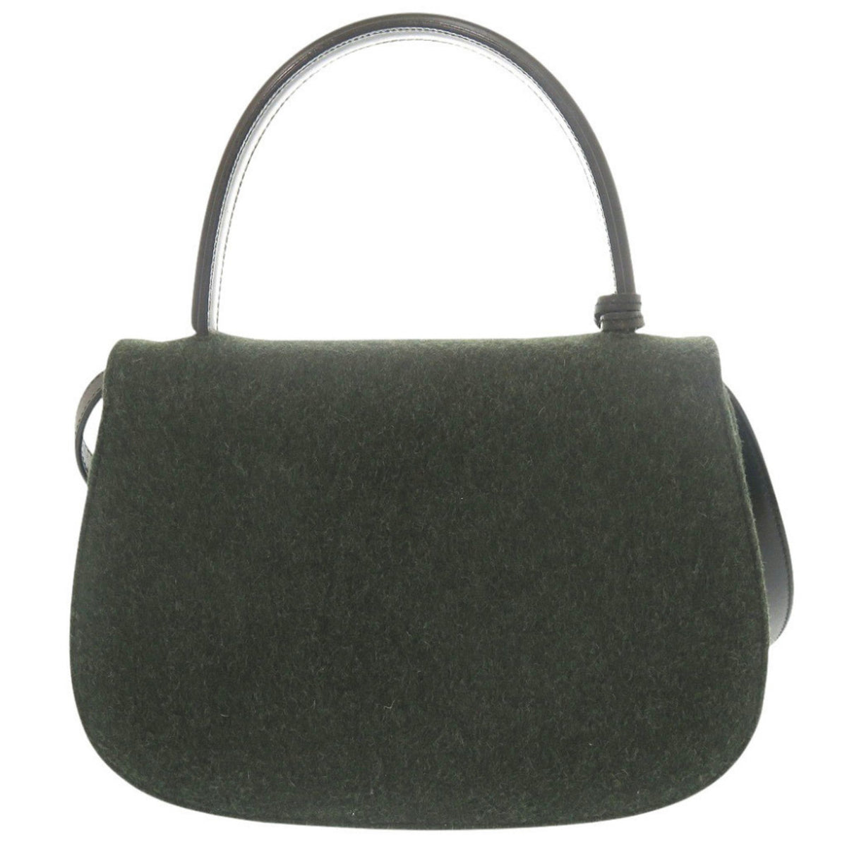 Gucci Black Green Felt Handbag Shoulder Bag (Pre-Owned)