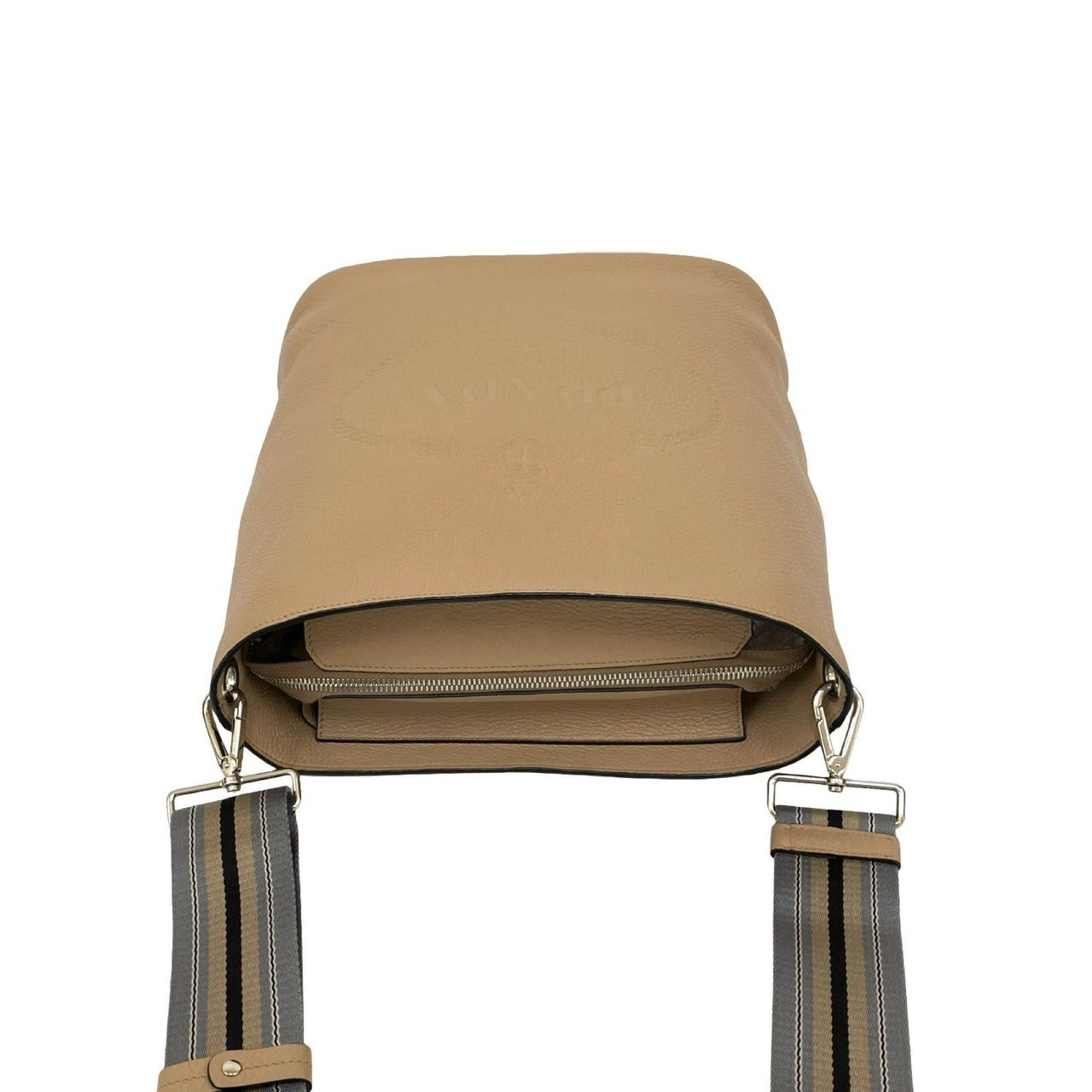 Prada Beige Leather Pochette Shoulder Bag (Pre-Owned)