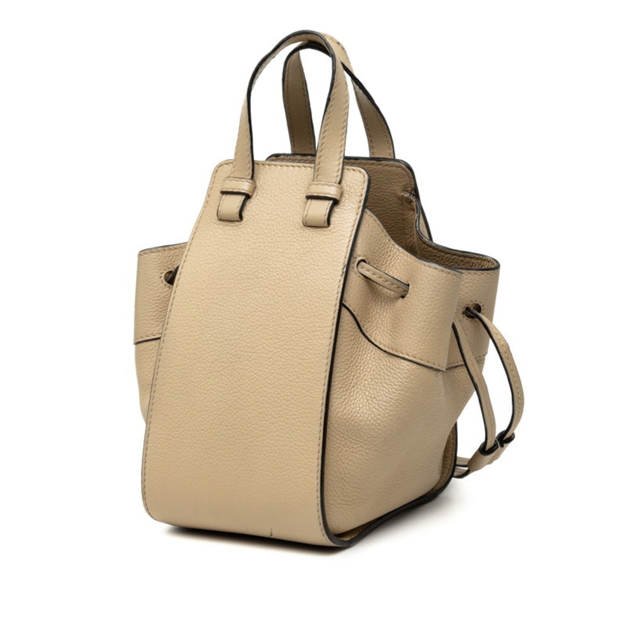 Loewe Beige Leather Handbag Shoulder Bag (Pre-Owned)