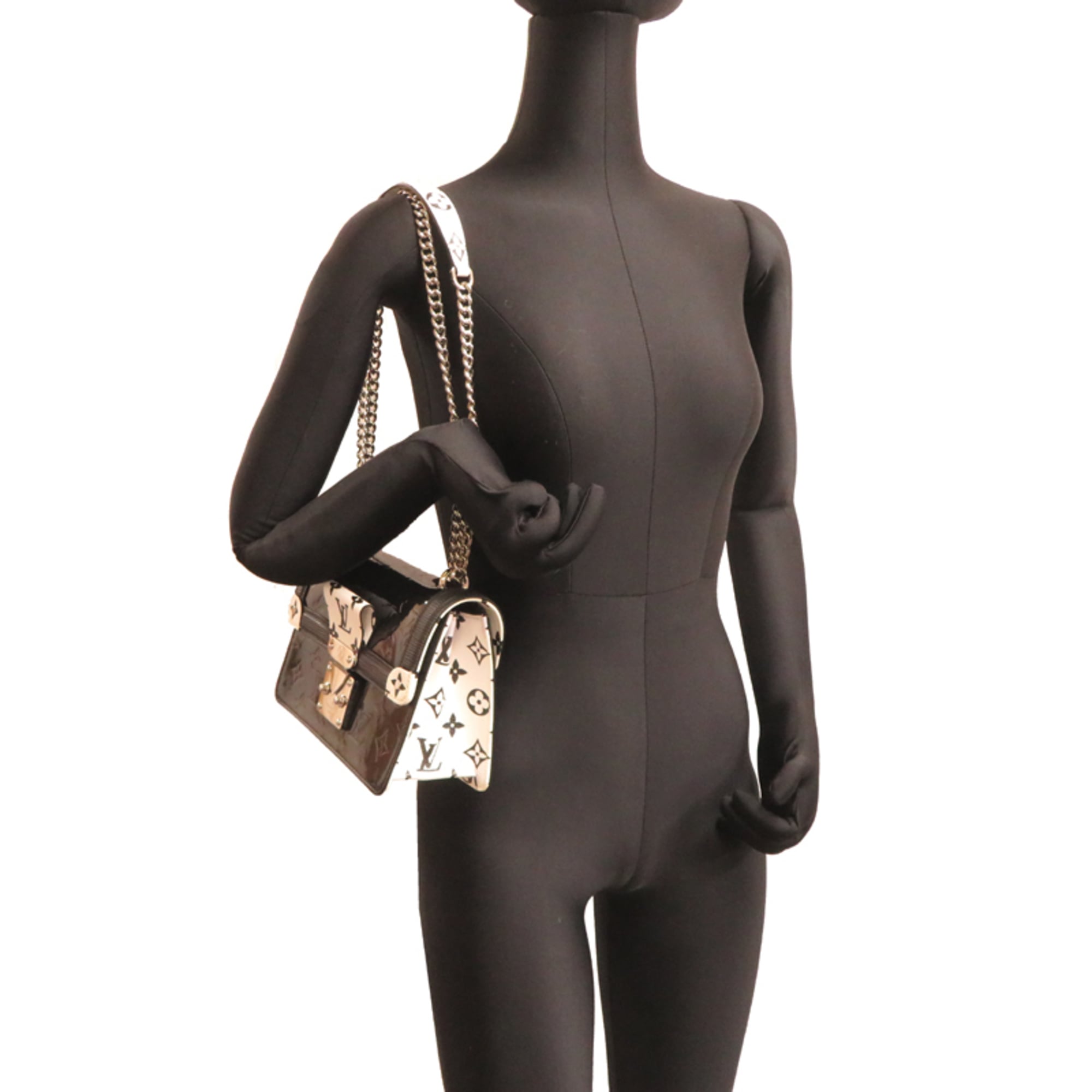 Louis Vuitton Black White Vernis Epi Leather Shoulder Bag (Pre-Owned)