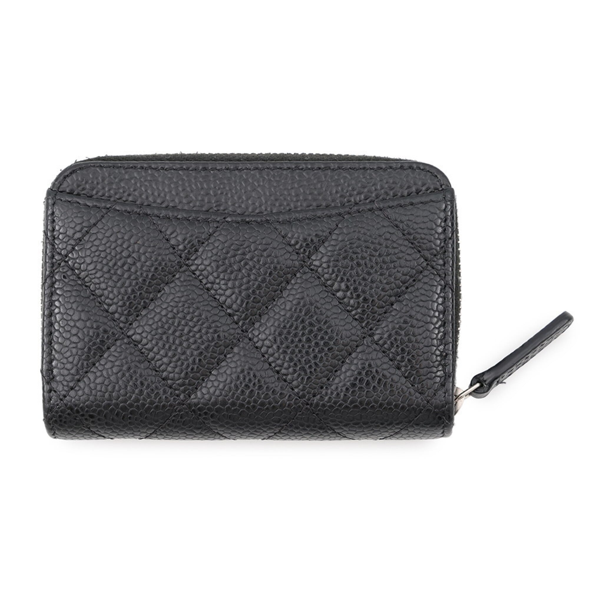 Chanel Matelasse Black Grained Calfskin Coin Purse/Coin Case (Pre-Owned)