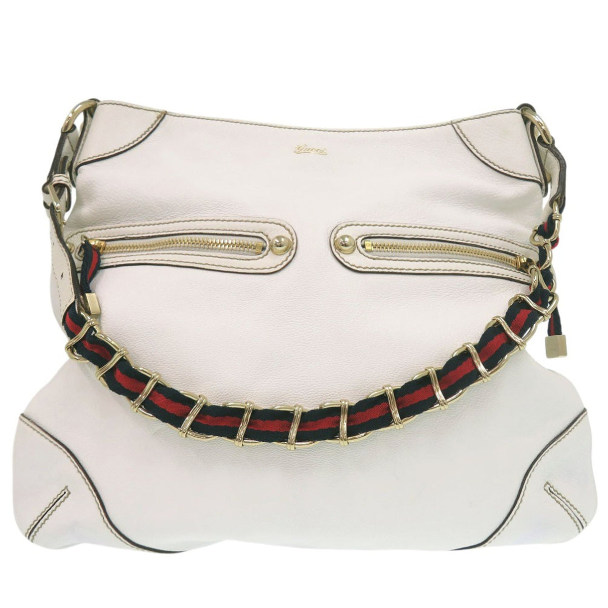 Gucci White Leather Shoulder Bag (Pre-Owned)