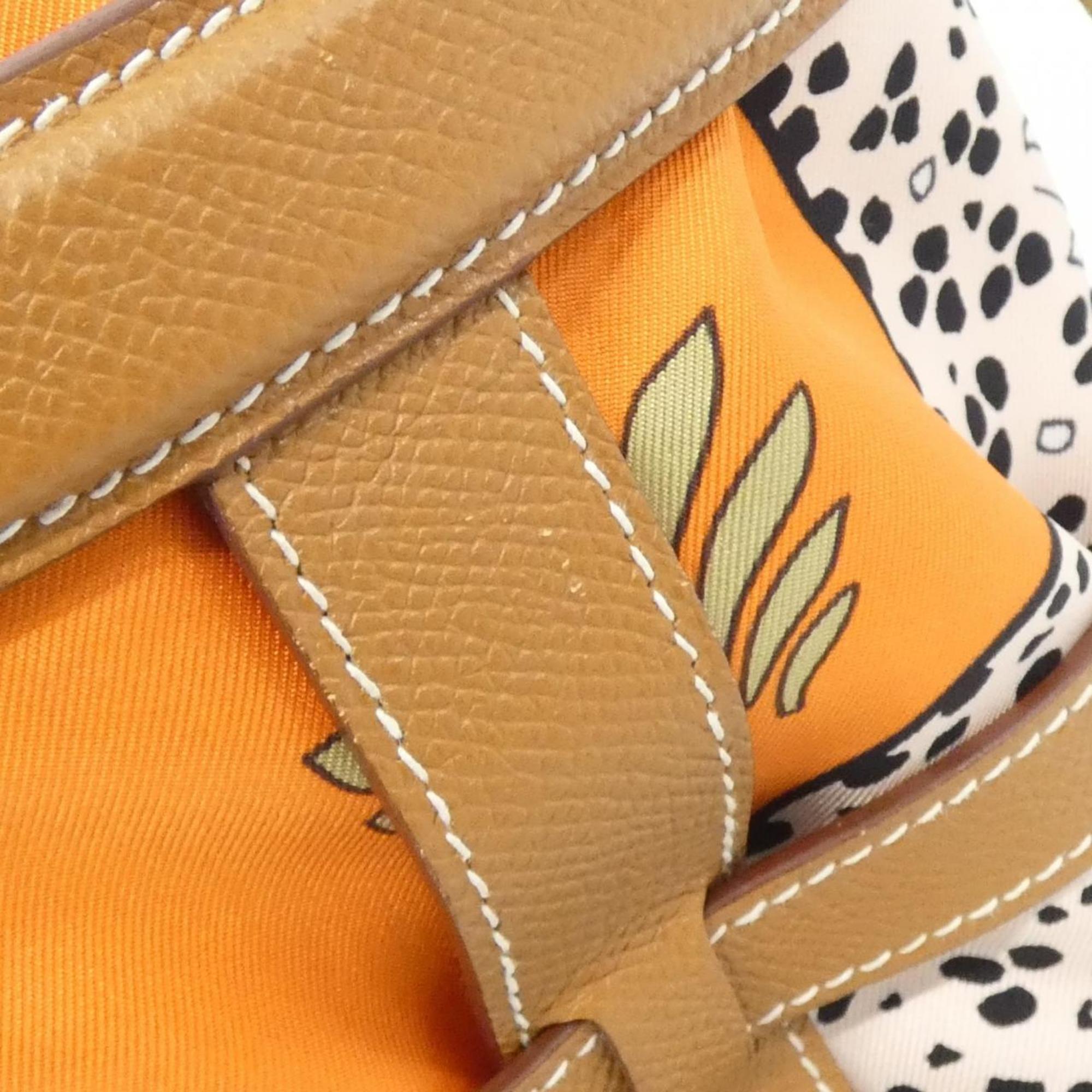Hermes Gold Epsom Leather Silk Shoulder Bag (Pre-Owned)