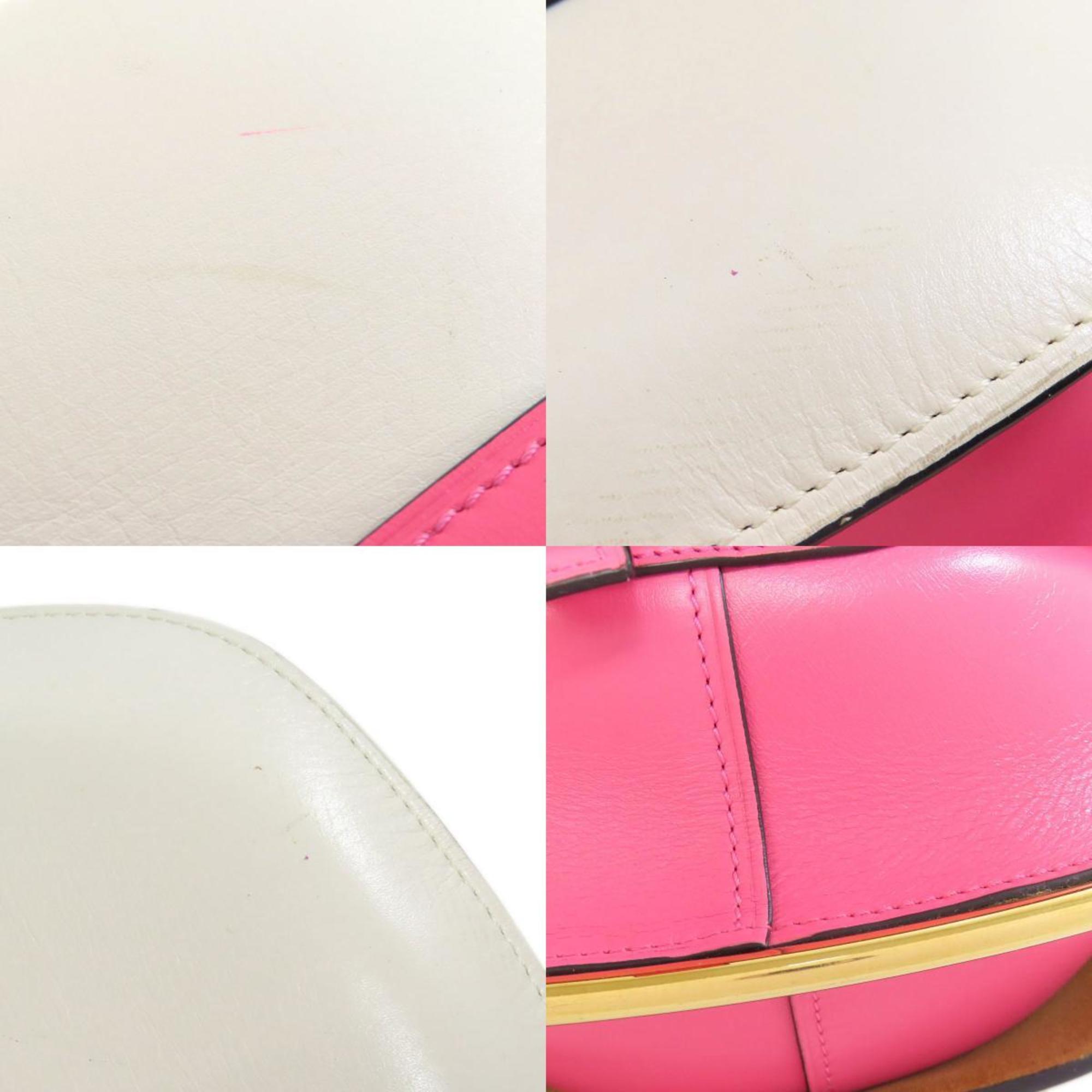Loewe Pink White Leather Shoulder Bag (Pre-Owned)