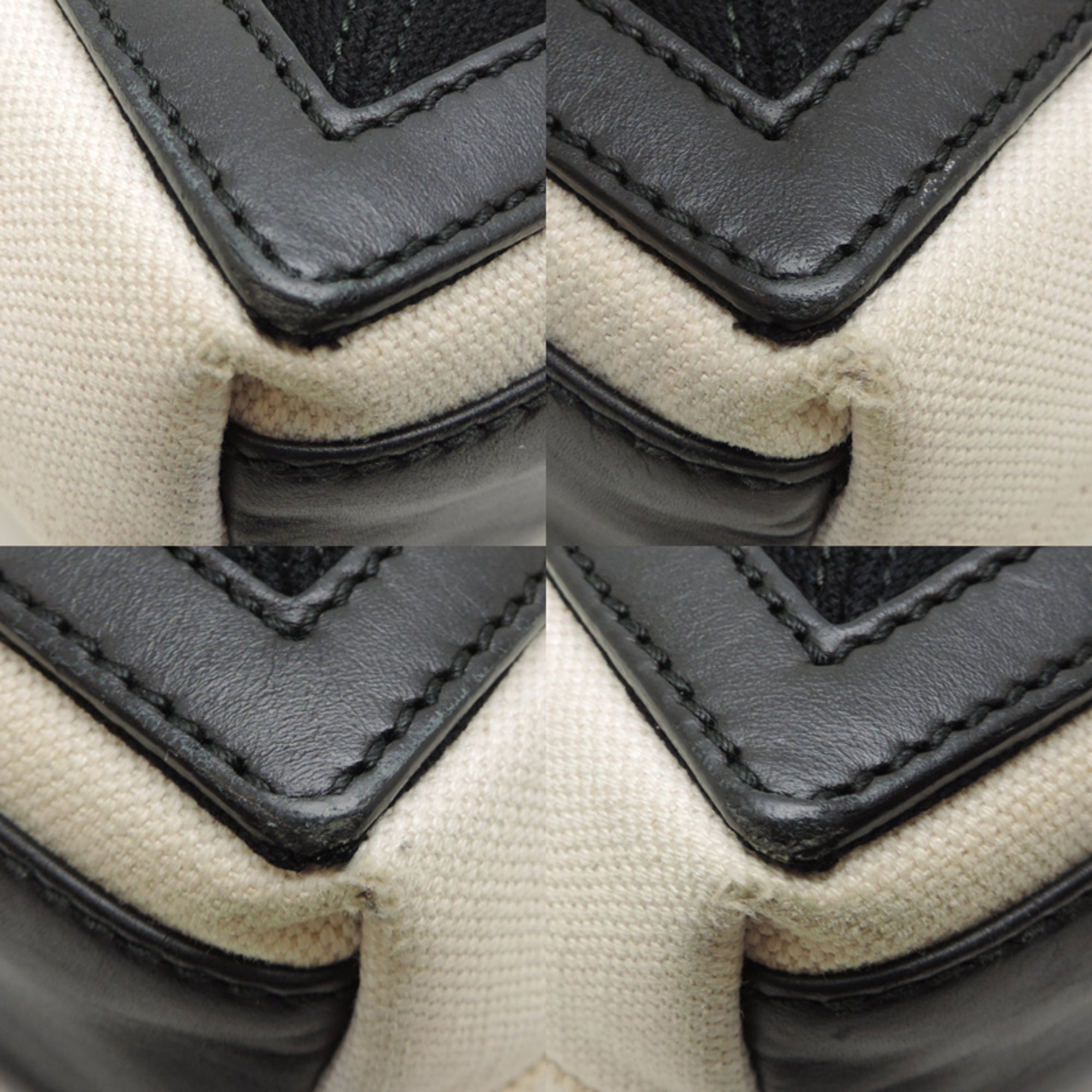Balenciaga Black White Canvas Leather Handbag Pouch (Pre-Owned)