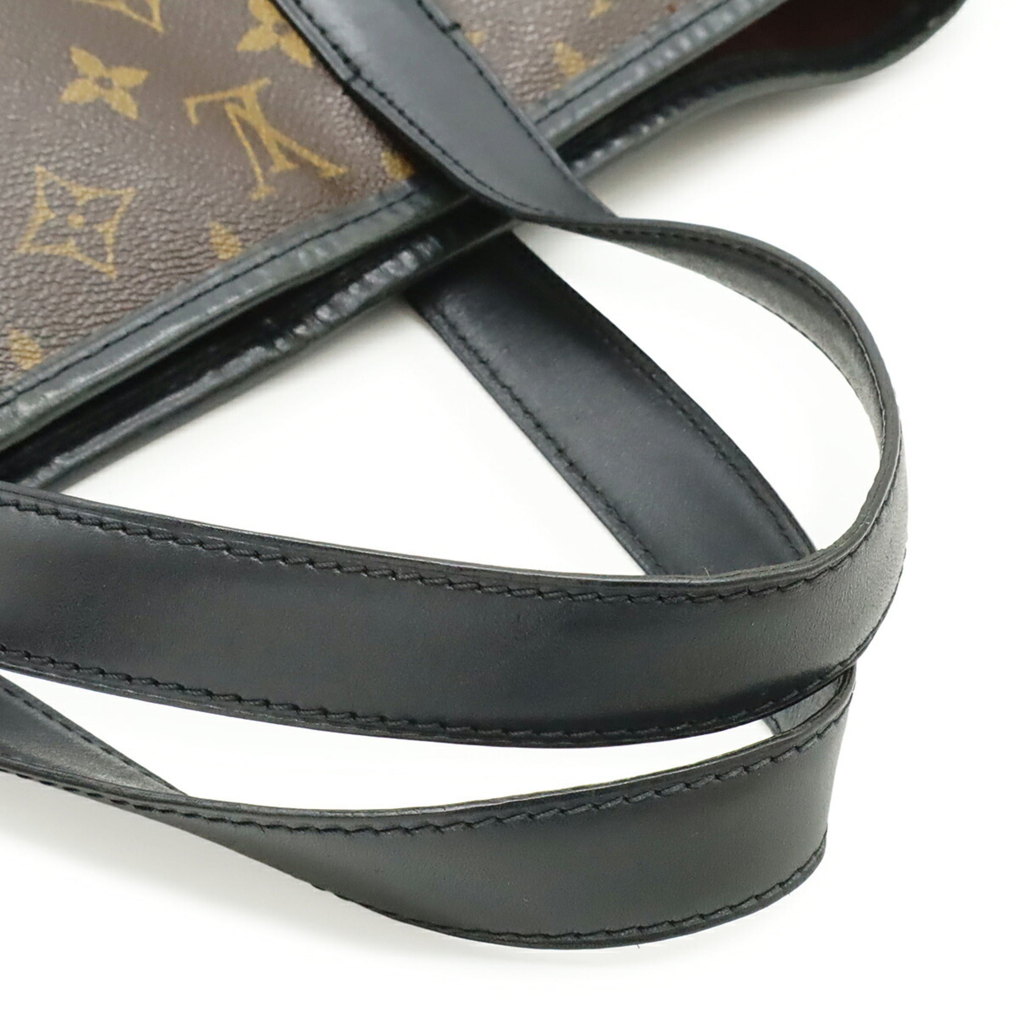Louis Vuitton Black Brown Canvas Shoulder Bag Tote Bag (Pre-Owned)