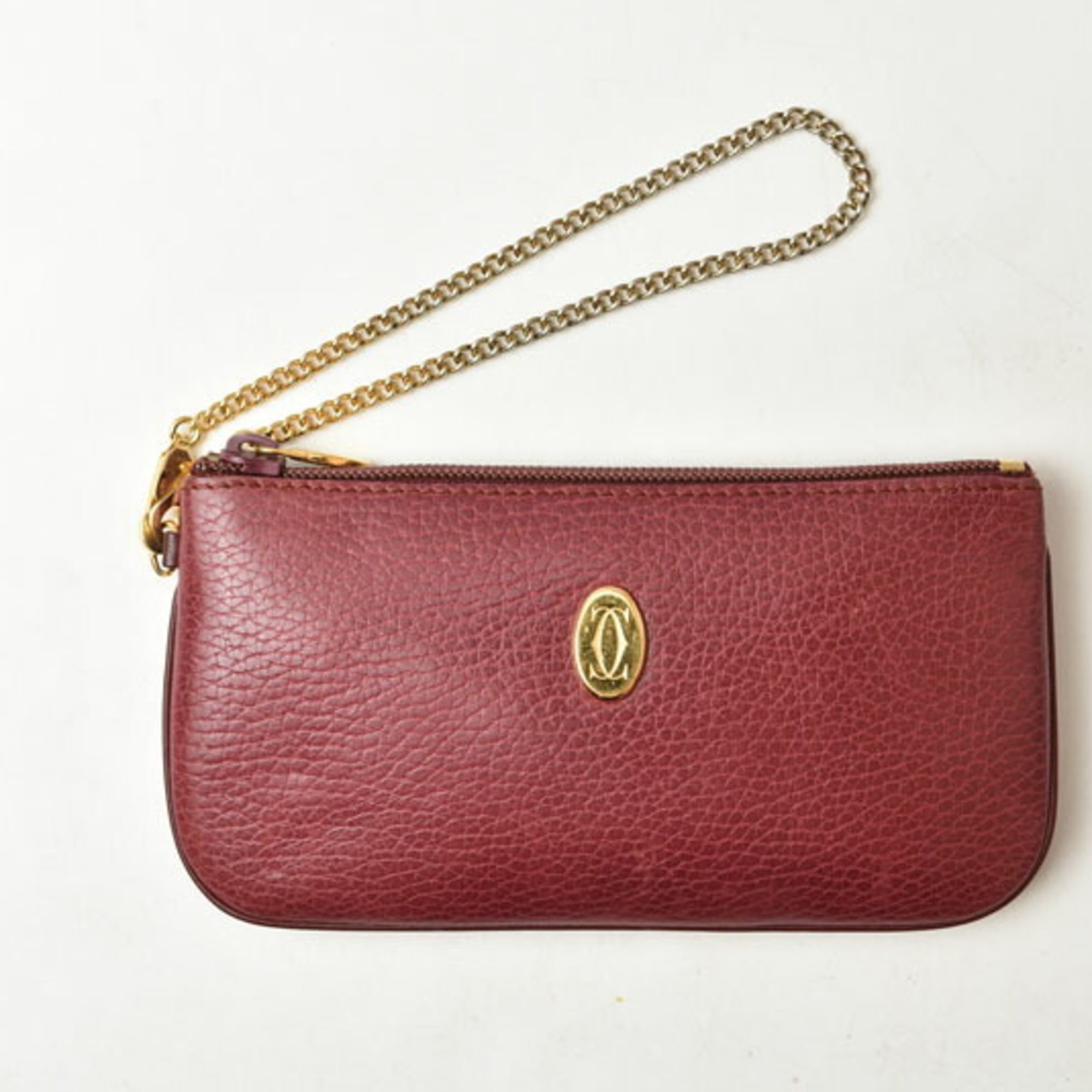 Cartier Must Bordeaux Leather Pouch (Pre-Owned)