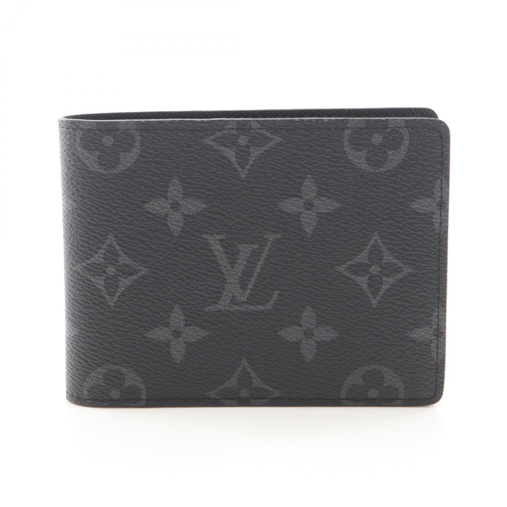 Louis Vuitton Black Leather Pvc Wallet (Bi-Fold) (Pre-Owned)