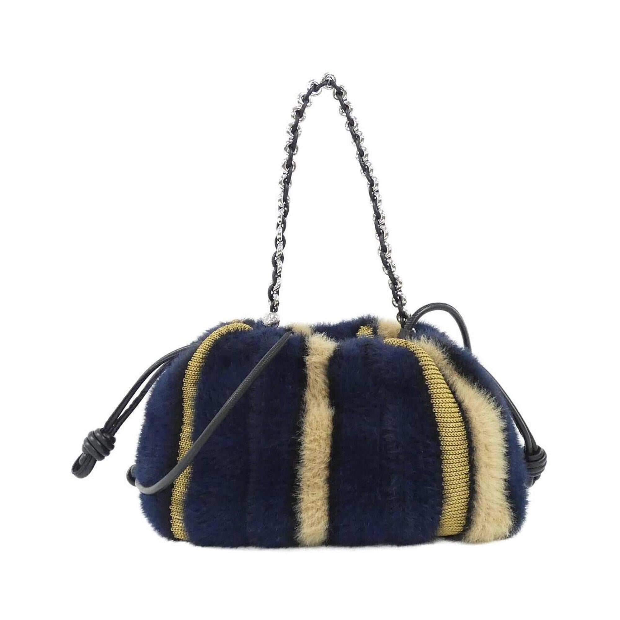 Loewe Navy Jacquard Knit Handbag (Pre-Owned)