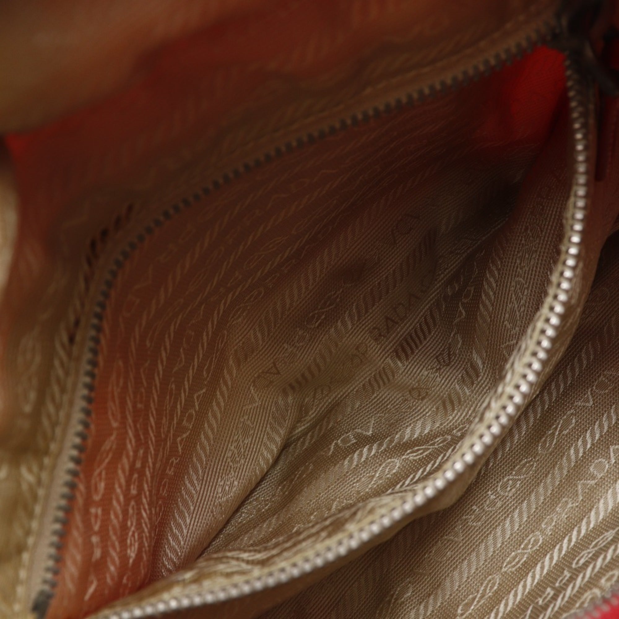 Prada Red Color Nylon Handbag (Pre-Owned)