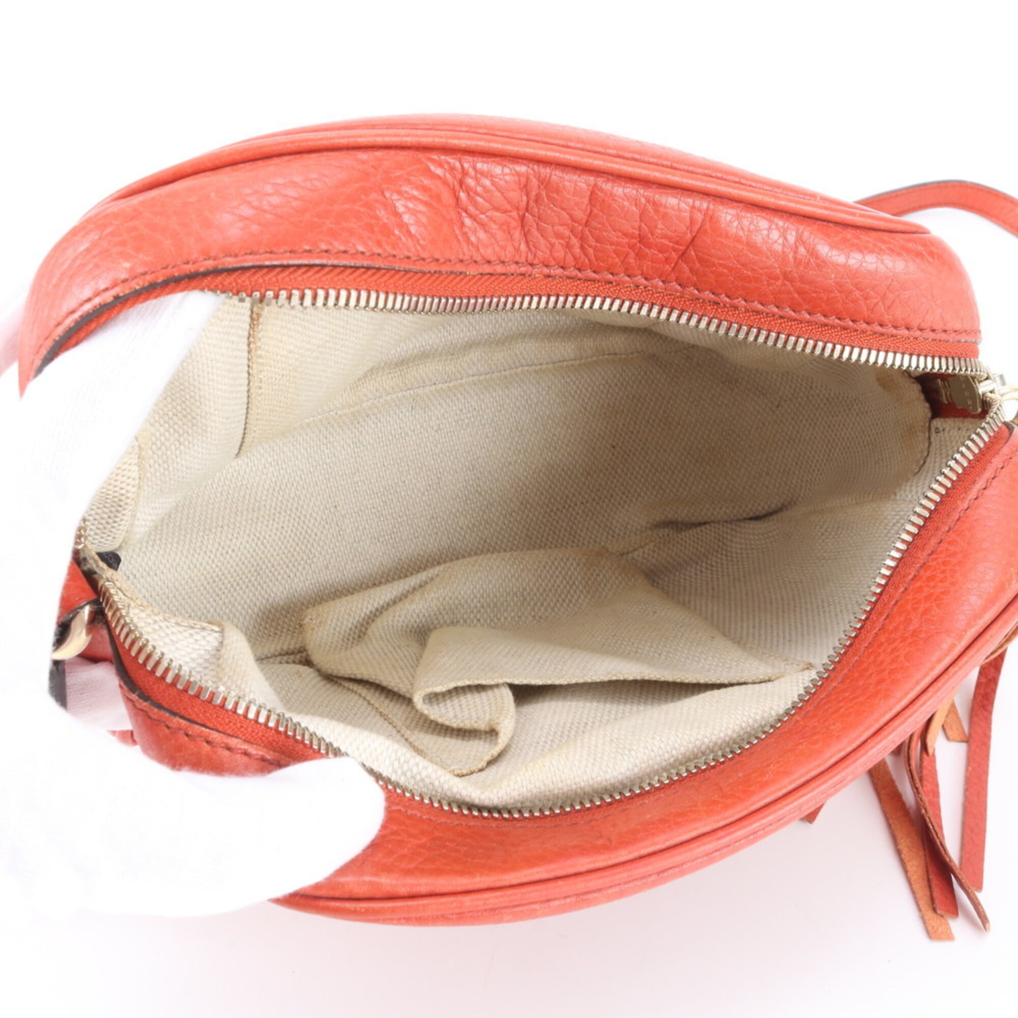 Gucci Soho Red Color Leather Shoulder Bag (Pre-Owned)