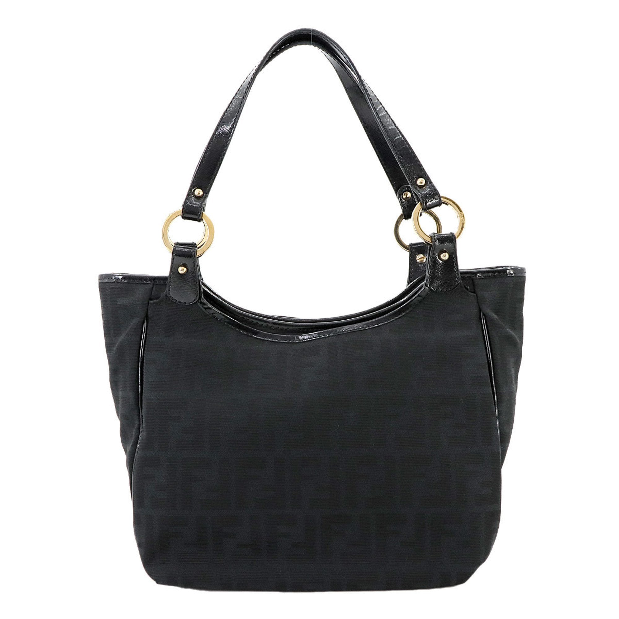 Fendi Black Canvas Leather Tote Bag (Pre-Owned)