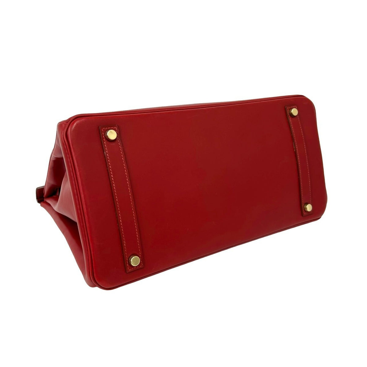 Hermes Red Color Box Calf Leather Handbag (Pre-Owned)