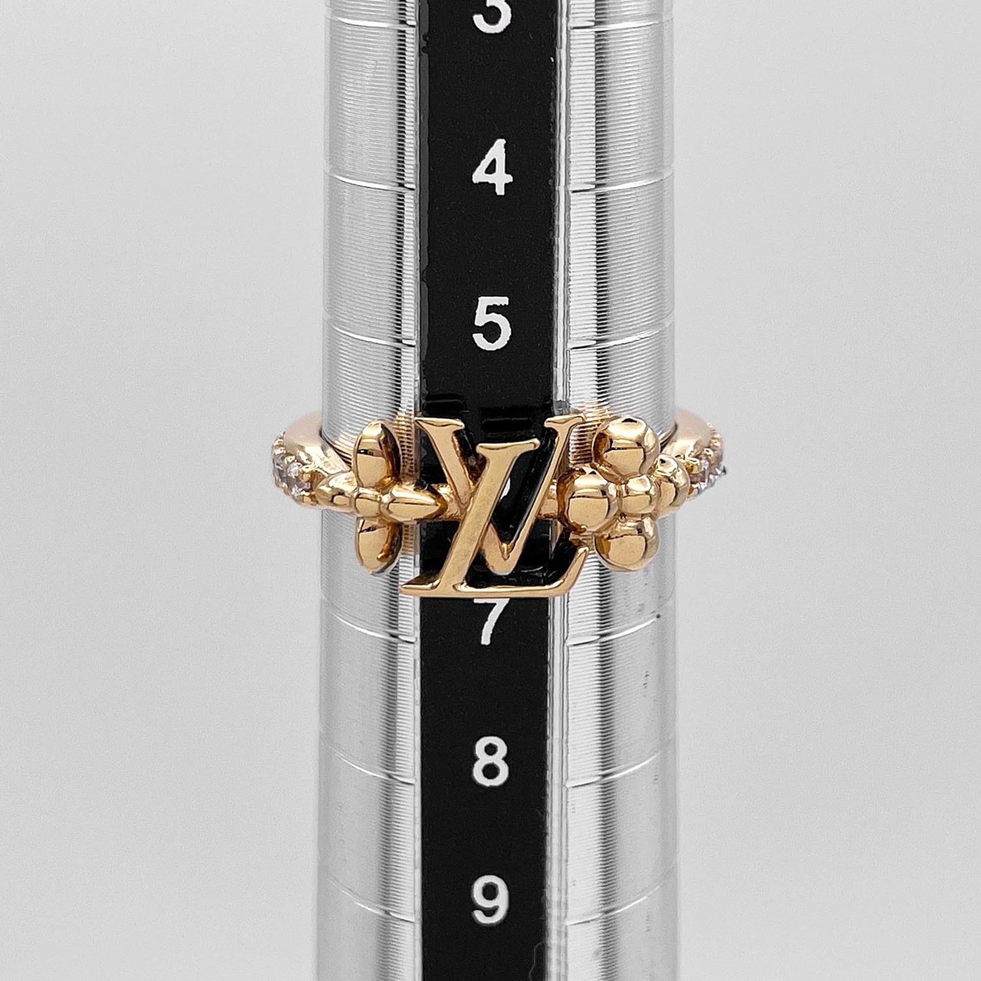 Louis Vuitton Metal Rhinestone Band Ring (Pre-Owned)