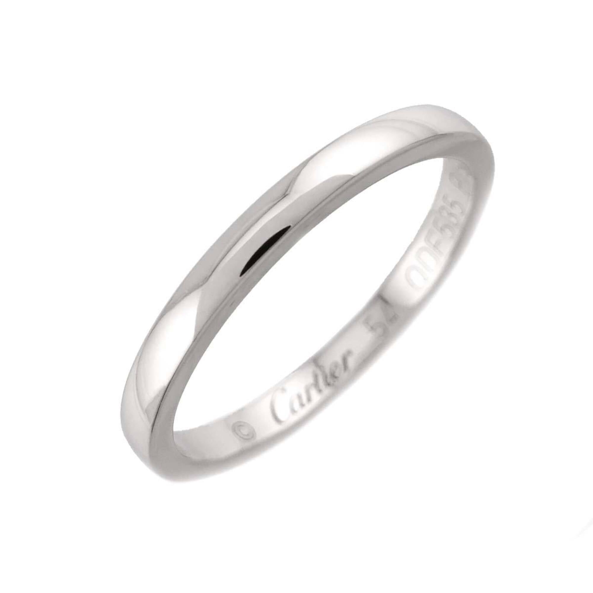 Cartier Silver Platinum 950 Band Ring (Pre-Owned)