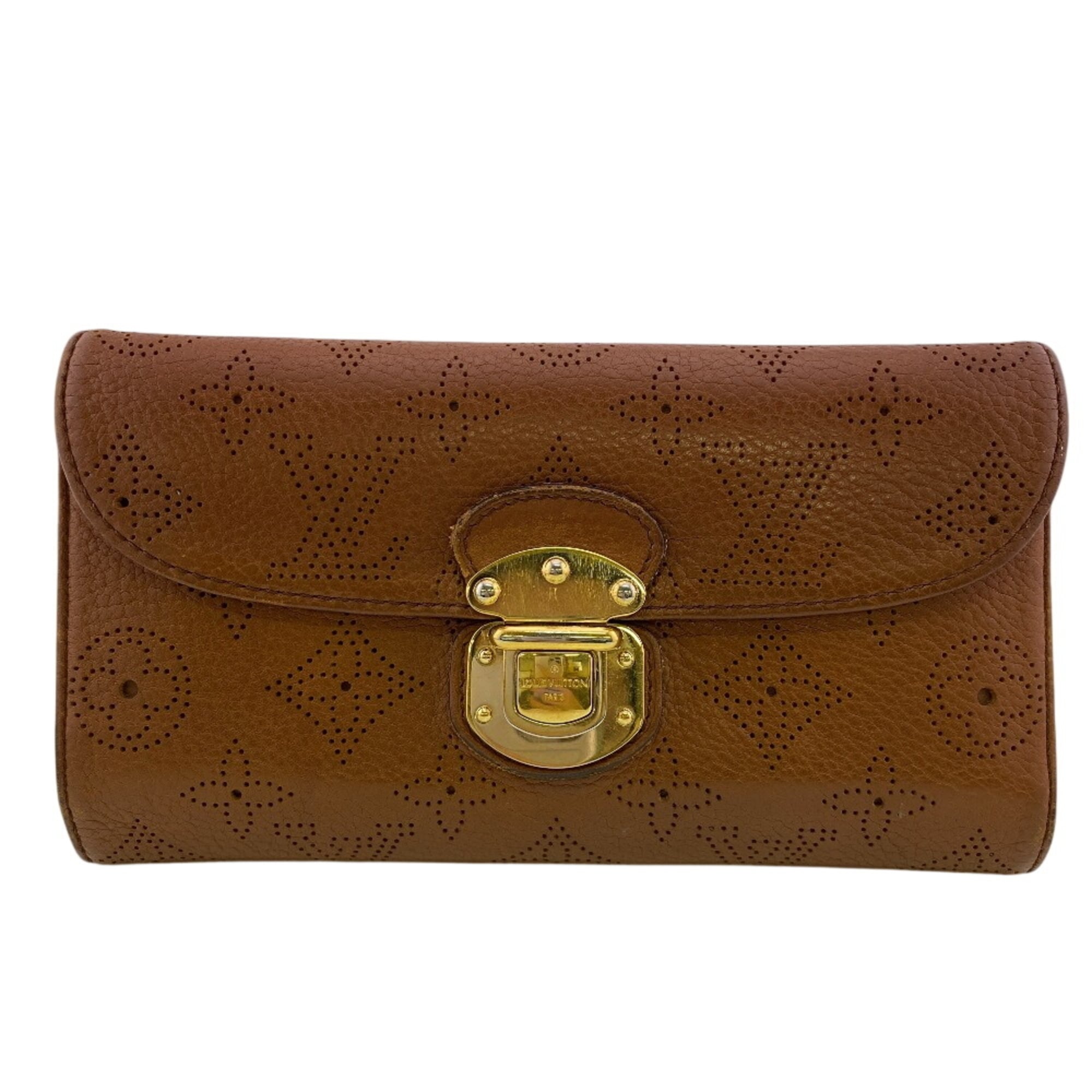 Louis Vuitton Brown Leather Long Wallet (Bi-Fold) (Pre-Owned)
