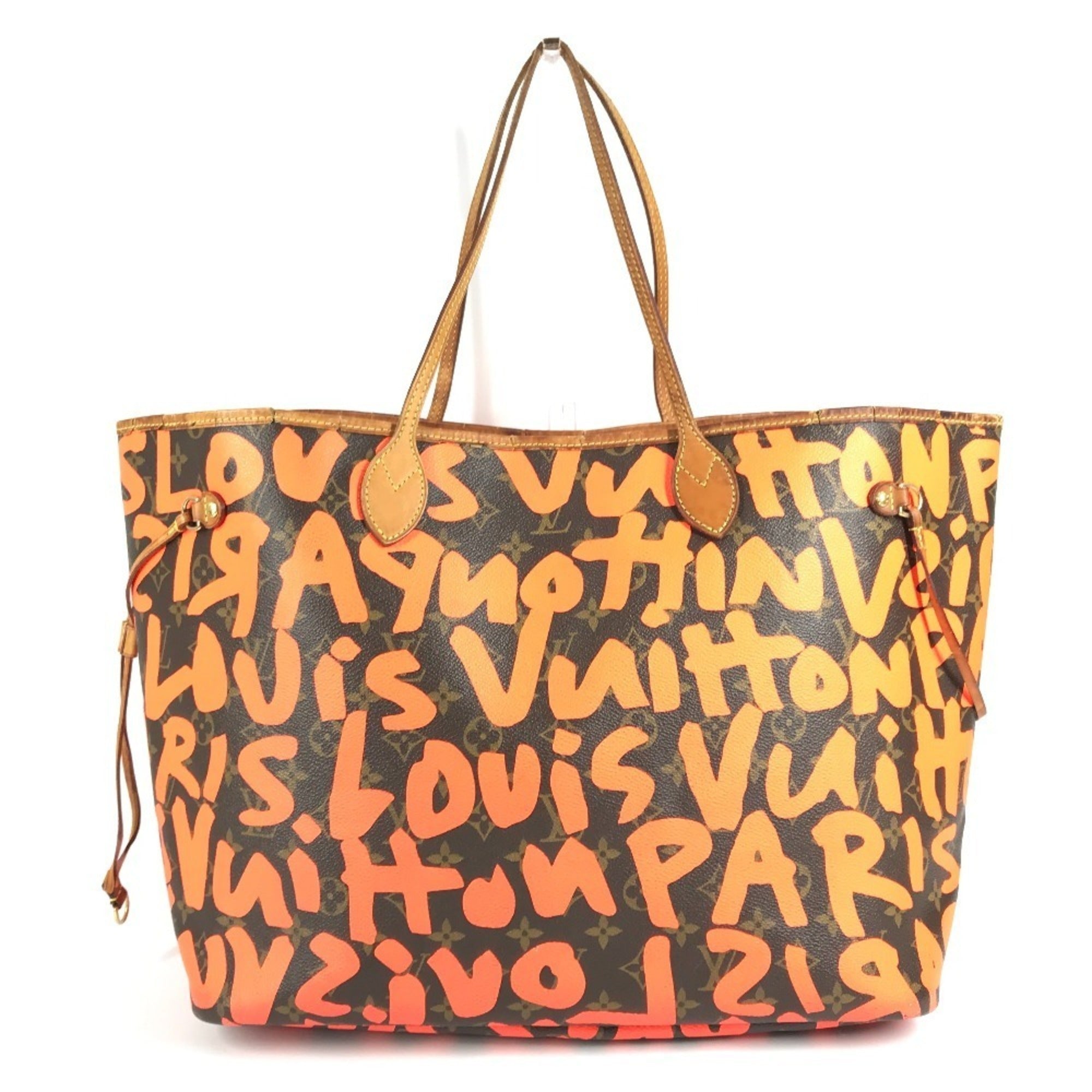 Louis Vuitton Brown Galle Orange Monogram Graffiti Shoulder Bag Tote Bag (Pre-Owned)