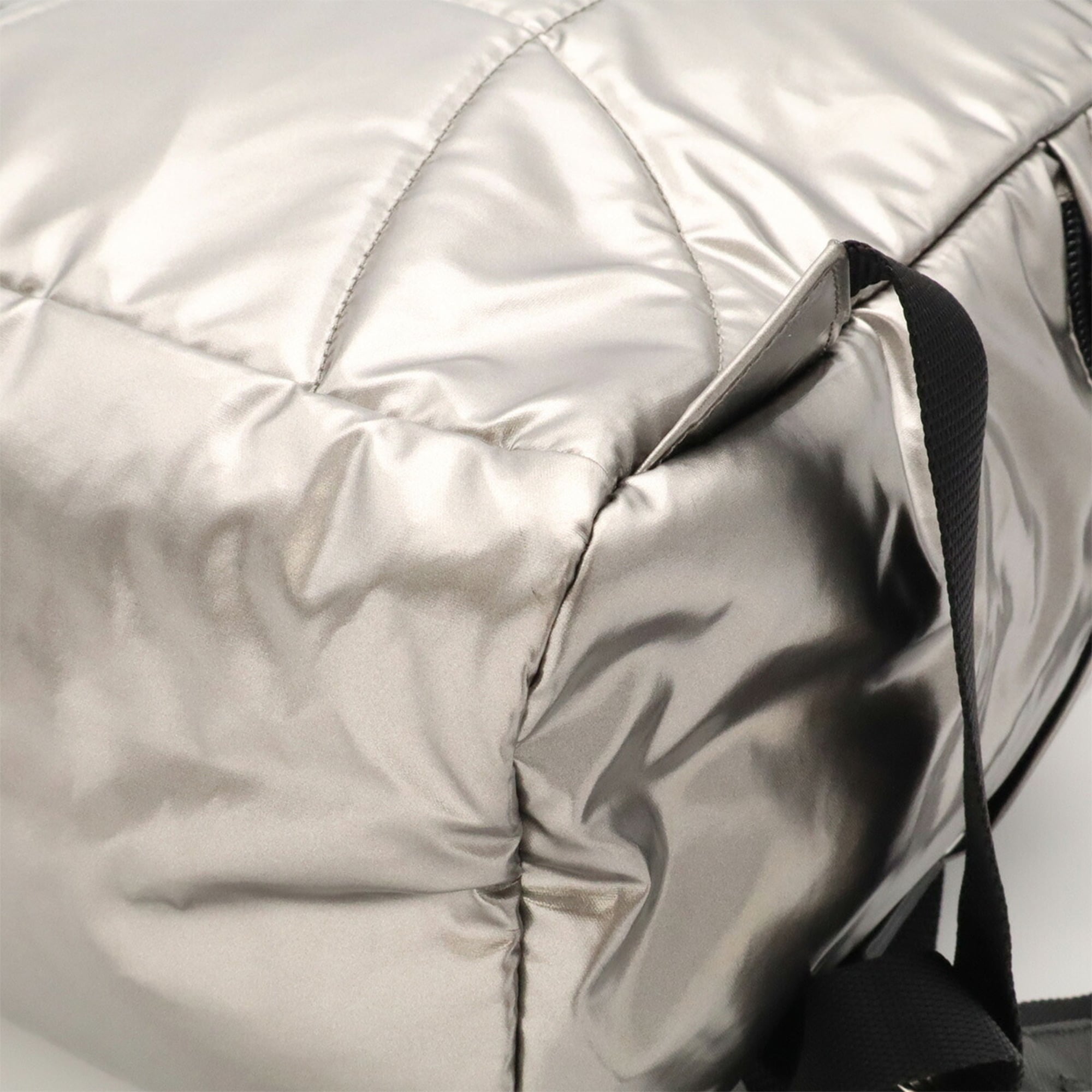 Prada Metallic Silver Nylon Backpack Shoulder Bag (Pre-Owned)