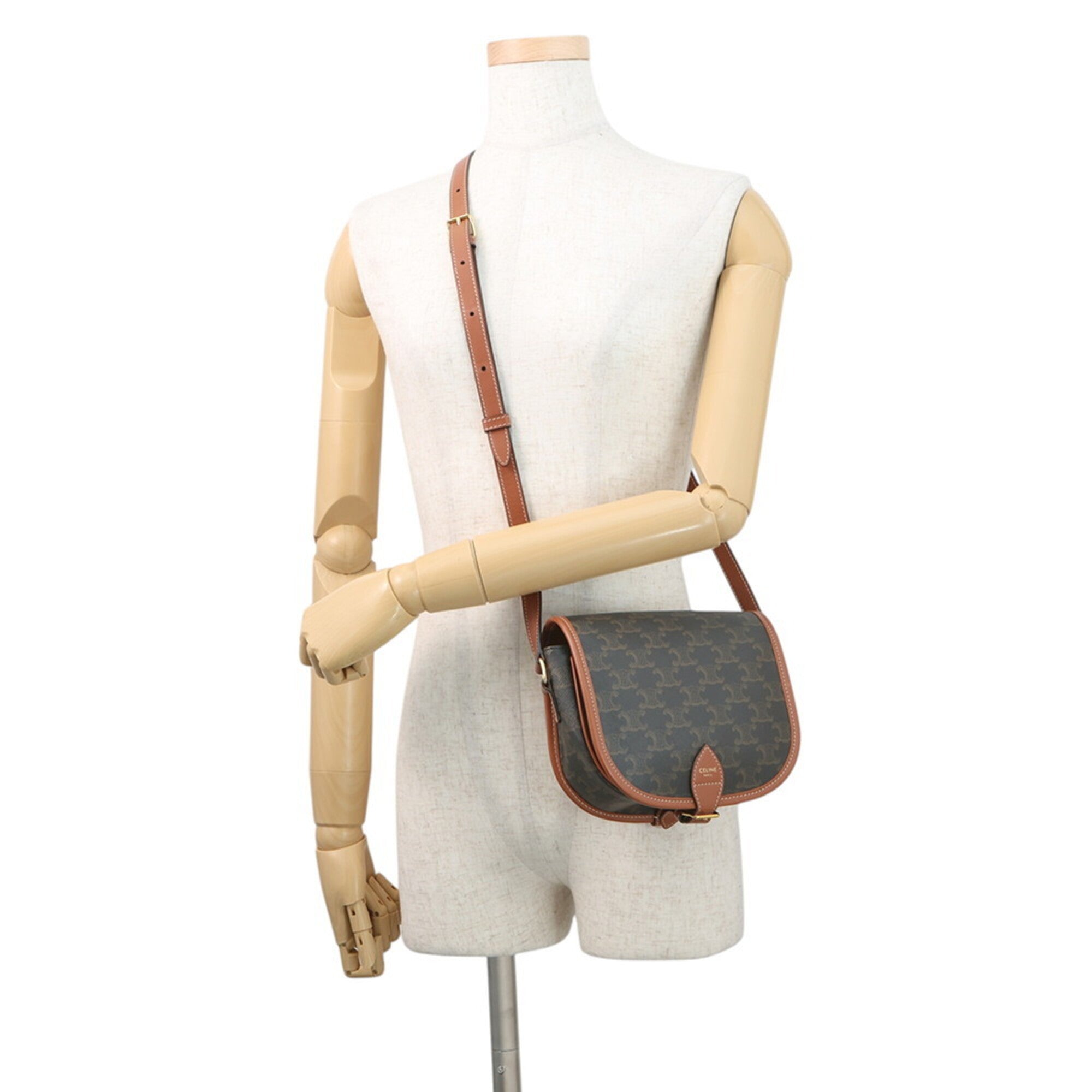 Celine Brown Pvc Leather Handbag Shoulder Bag (Pre-Owned)