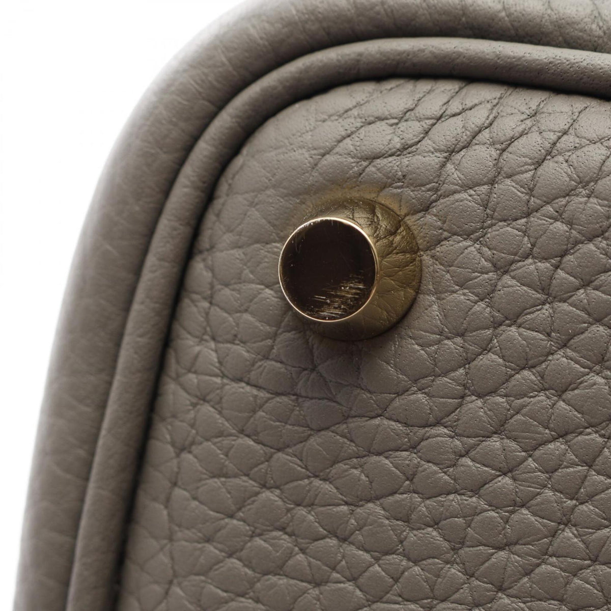 Hermes Gray Taurillon Clemence Leather Leather Handbag (Pre-Owned)