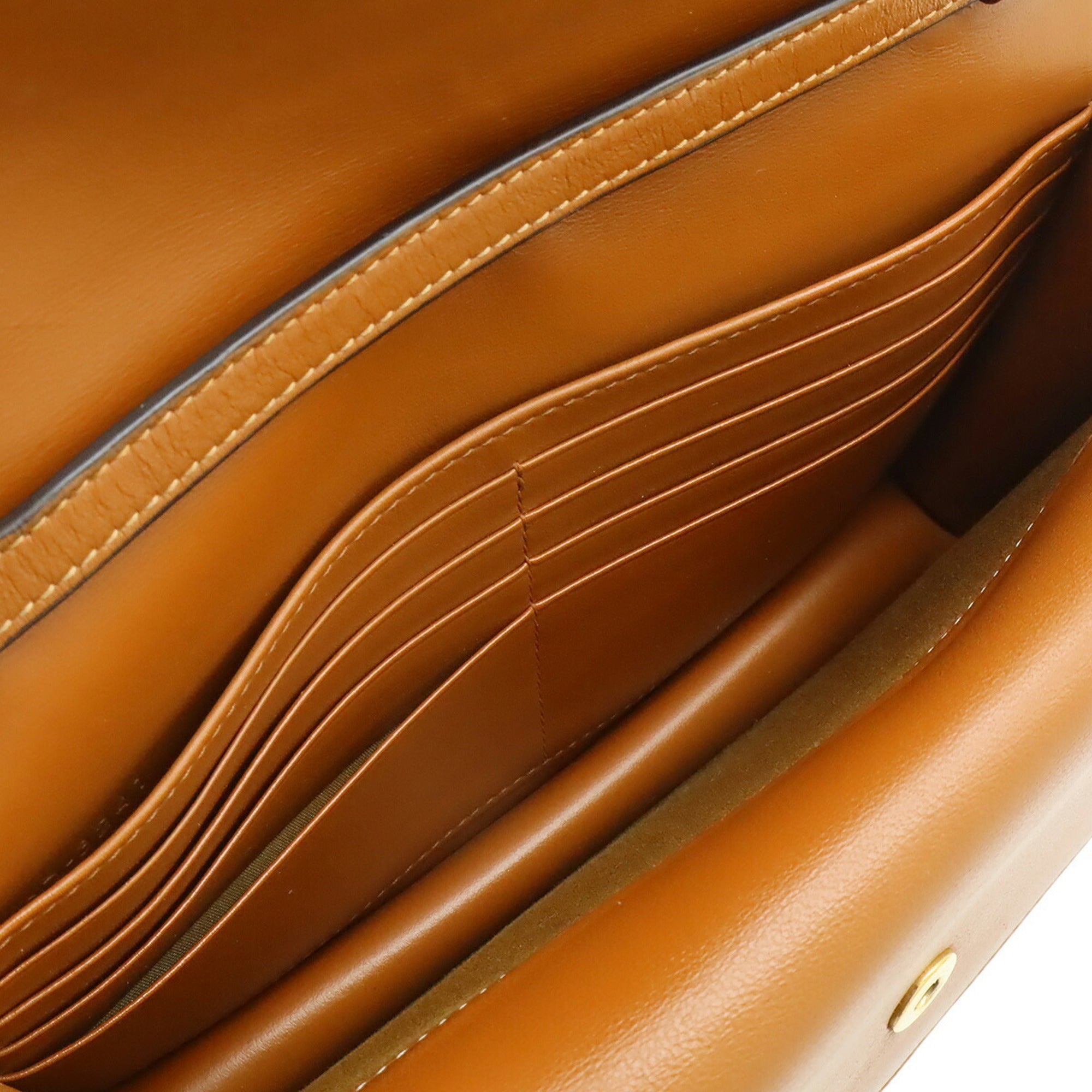 Celine Dark Brown Canvas Clutch Bag Pochette Shoulder Bag (Pre-Owned)