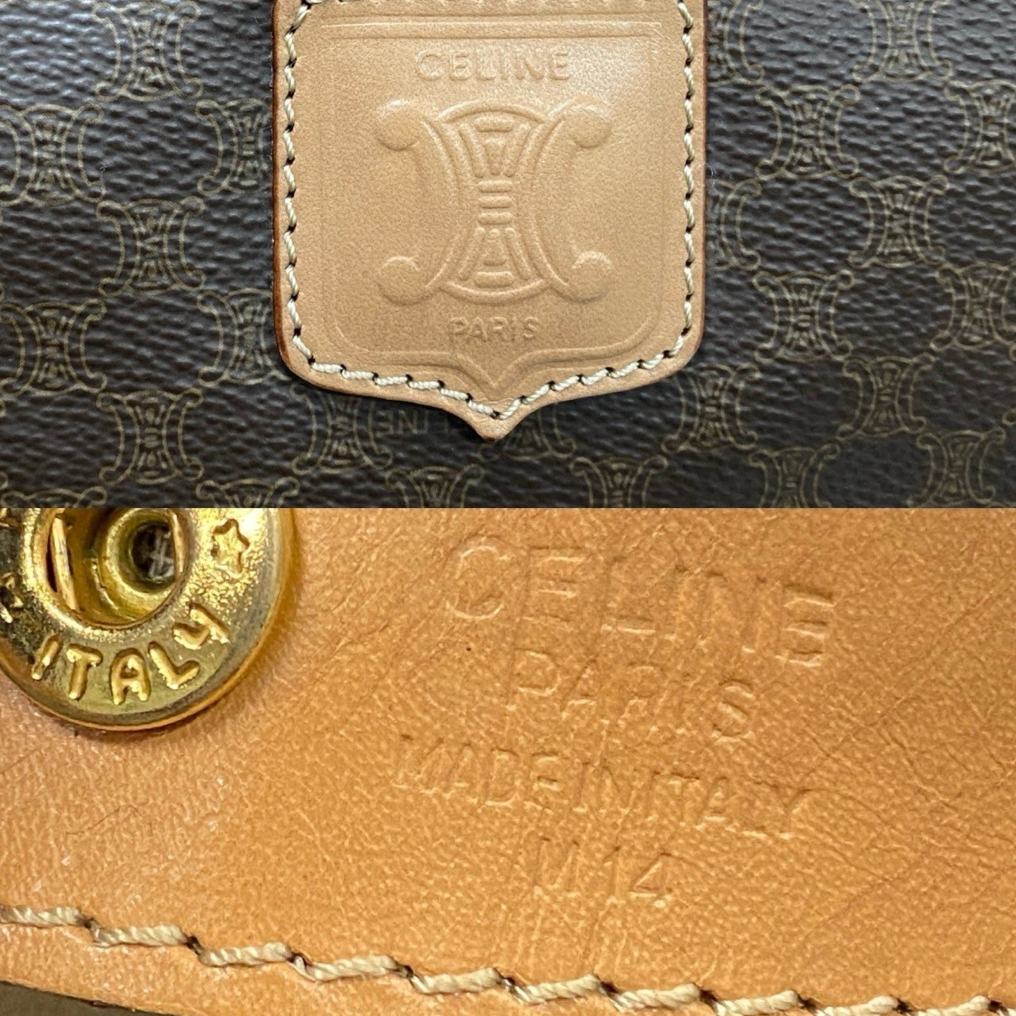 Celine Beige Brown Leather Pvc Handbag Tote Bag (Pre-Owned)