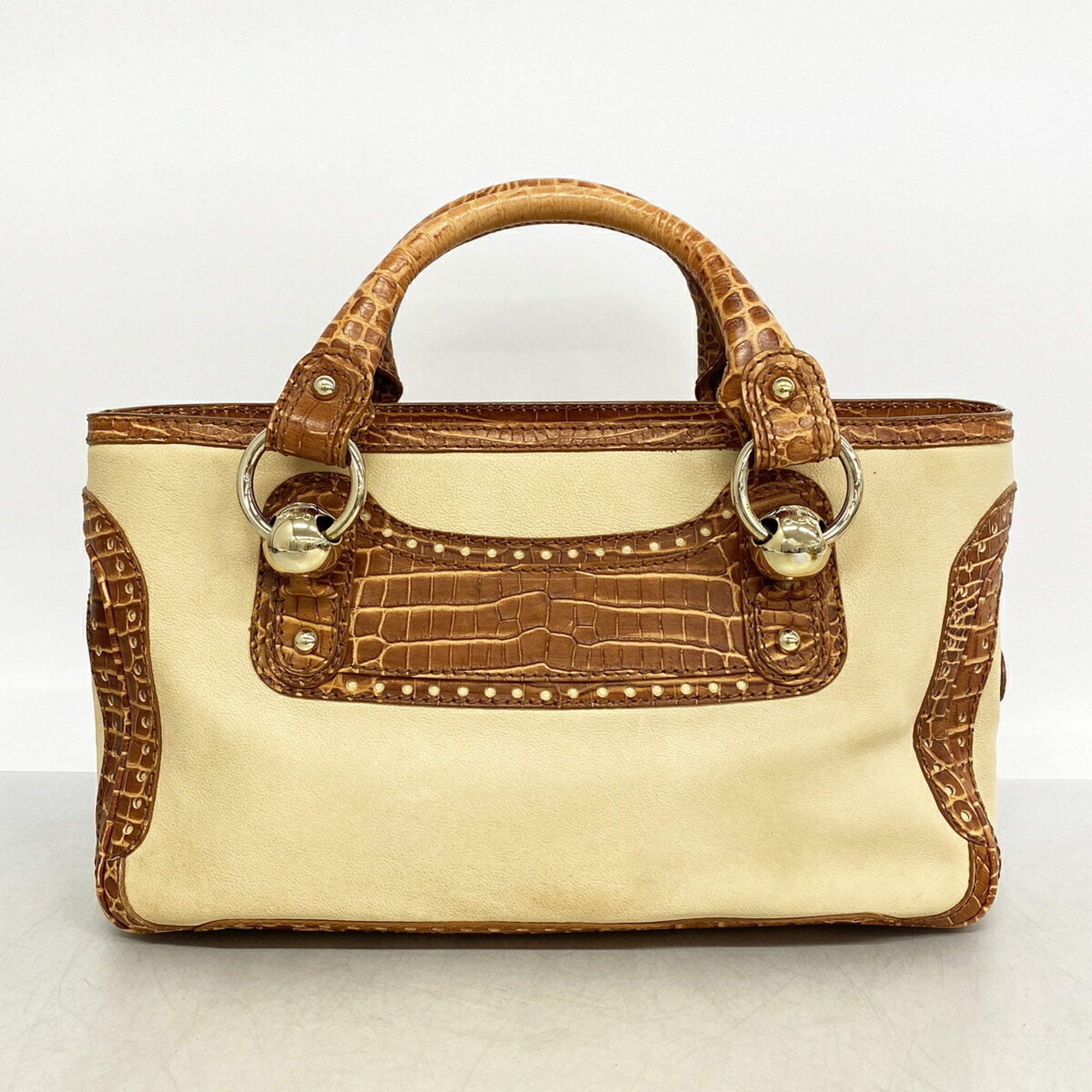 Celine Beige Brown Leather Handbag (Pre-Owned)