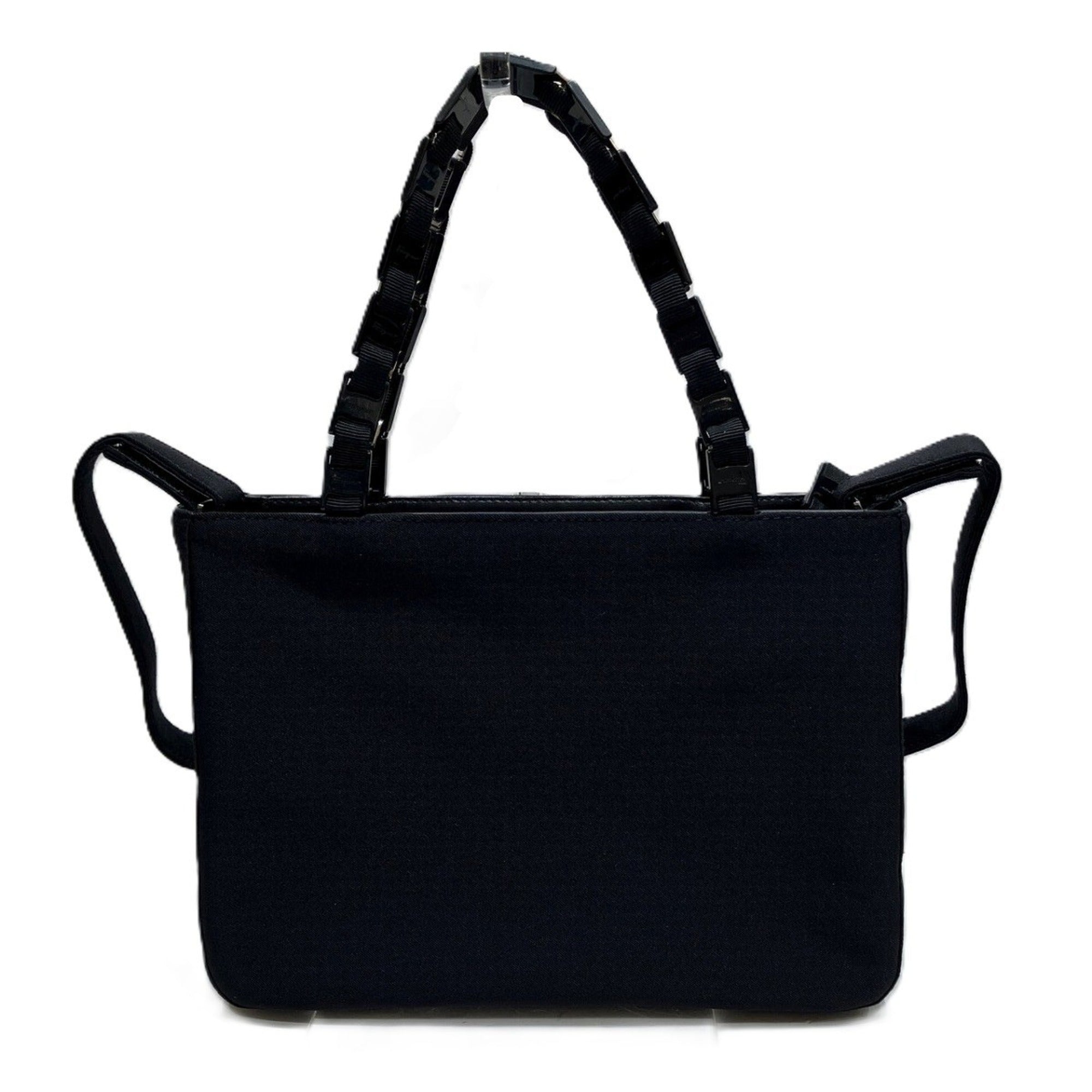 Salvatore Ferragamo Vara Black Nylon Handbag (Pre-Owned)