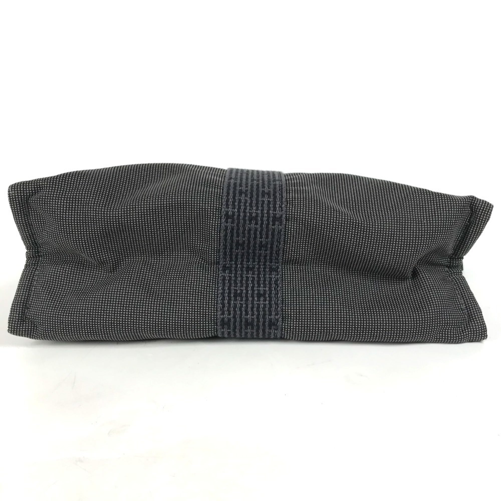 Hermes Her Line Gray Canvas Clutch Bag (Pre-Owned)