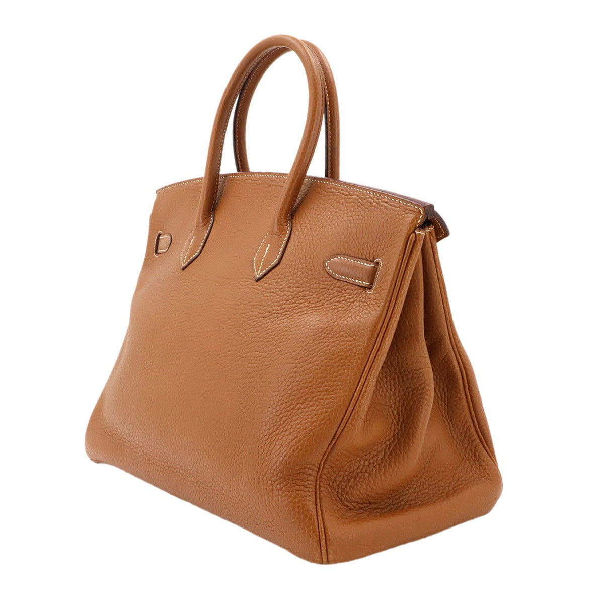 Hermes Birkin Gold Taurillon Clemence Leather Handbag (Pre-Owned)