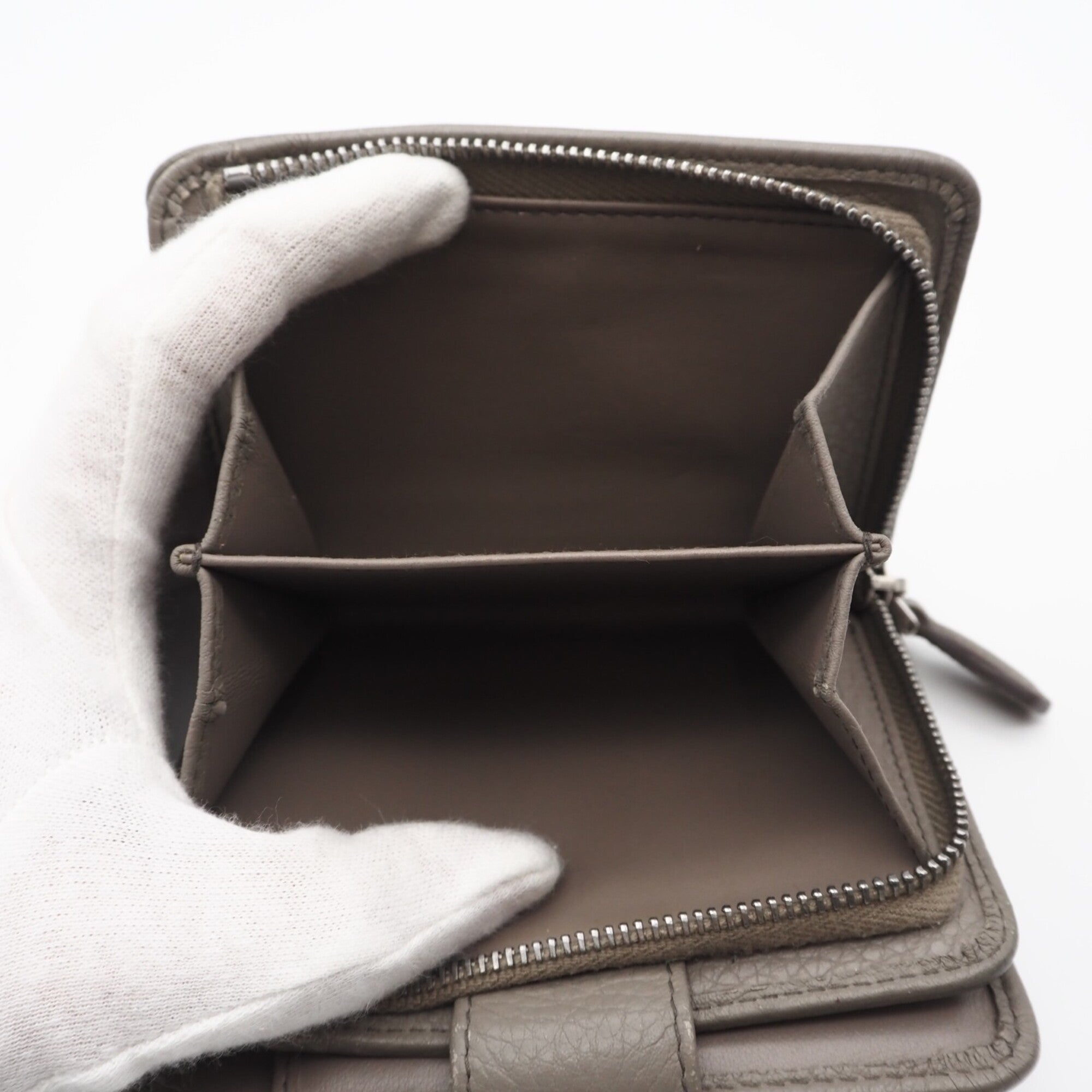 Prada Grayish Leather Wallet (Bi-Fold) (Pre-Owned)