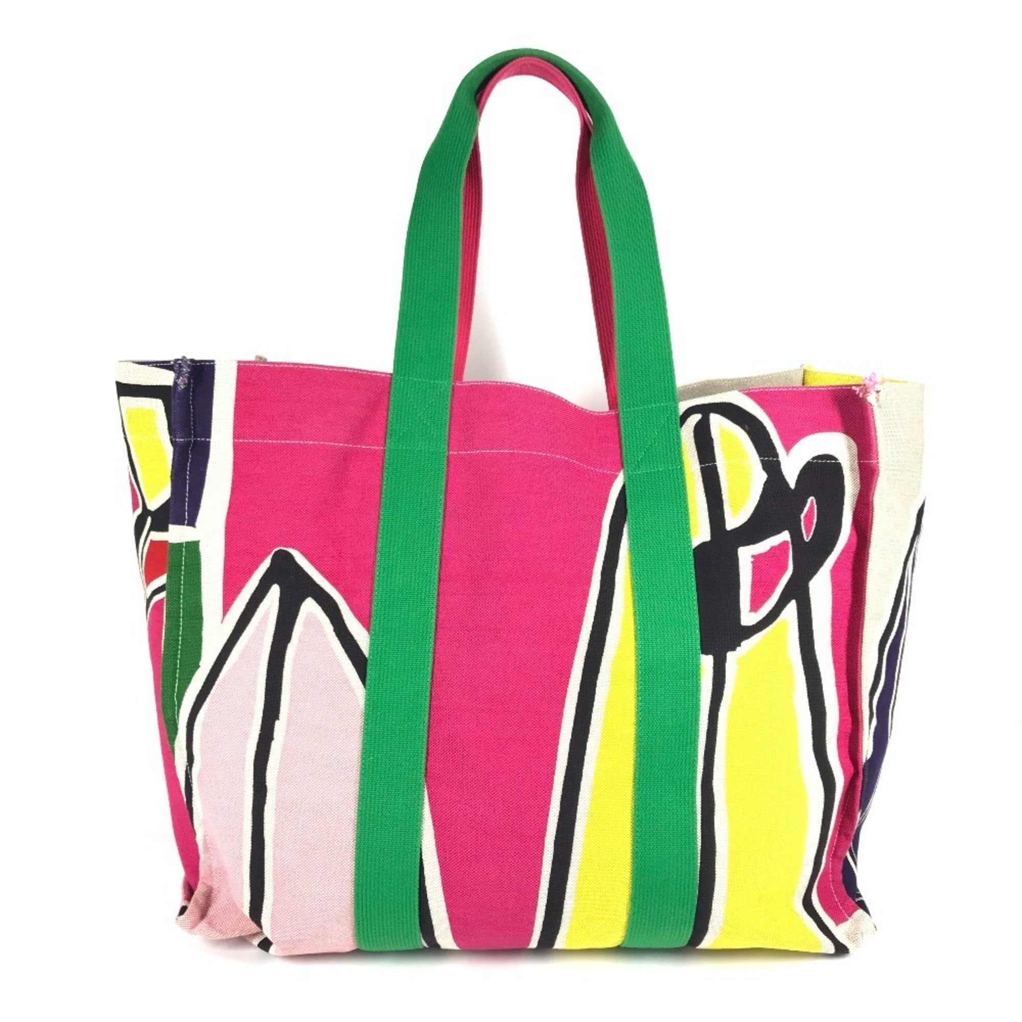 Hermes Multi-Color Cotton Boston Bag Shoulder Bag Tote Bag (Pre-Owned)