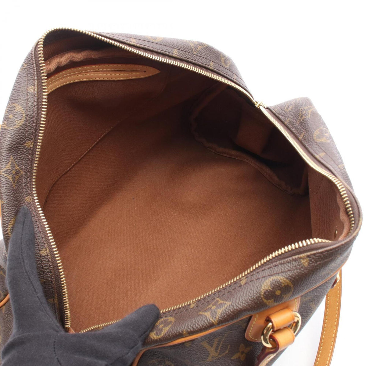 Louis Vuitton Brown Monogram Coated Canvas Leather Handbag Shoulder Bag (Pre-Owned)