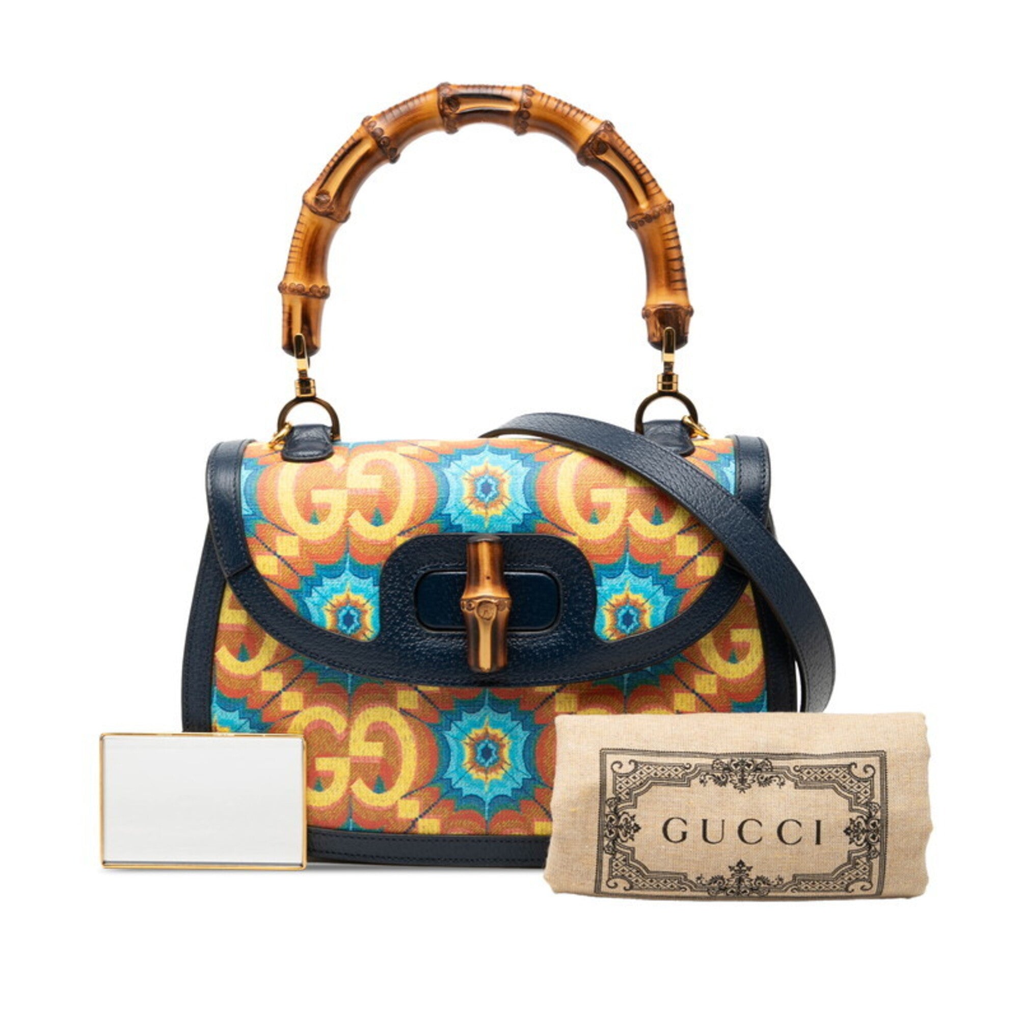 Gucci Multi-Color Navy Pvc Leather Handbag Shoulder Bag (Pre-Owned)