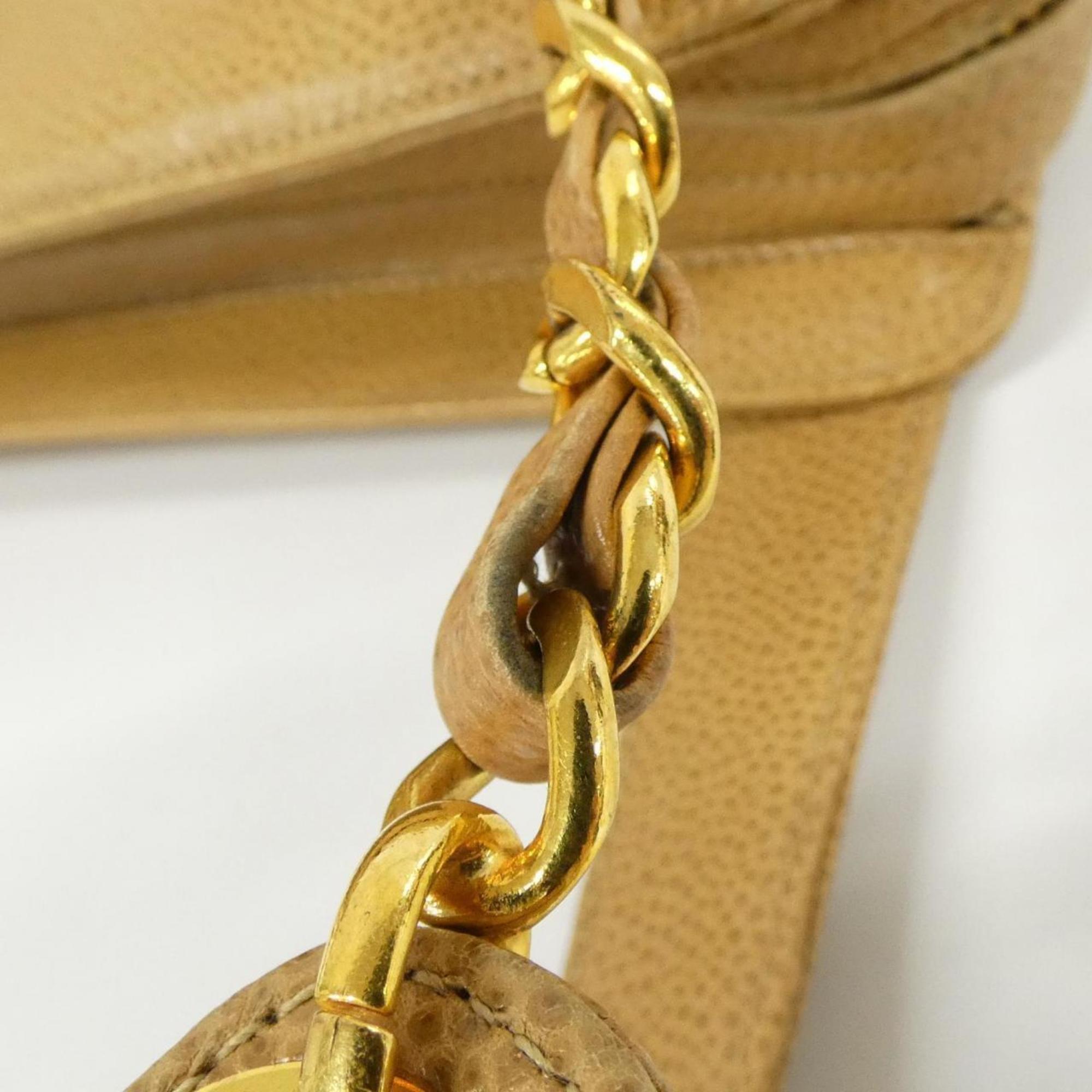 Chanel Beige Grained Calfskin Shoulder Bag (Pre-Owned)