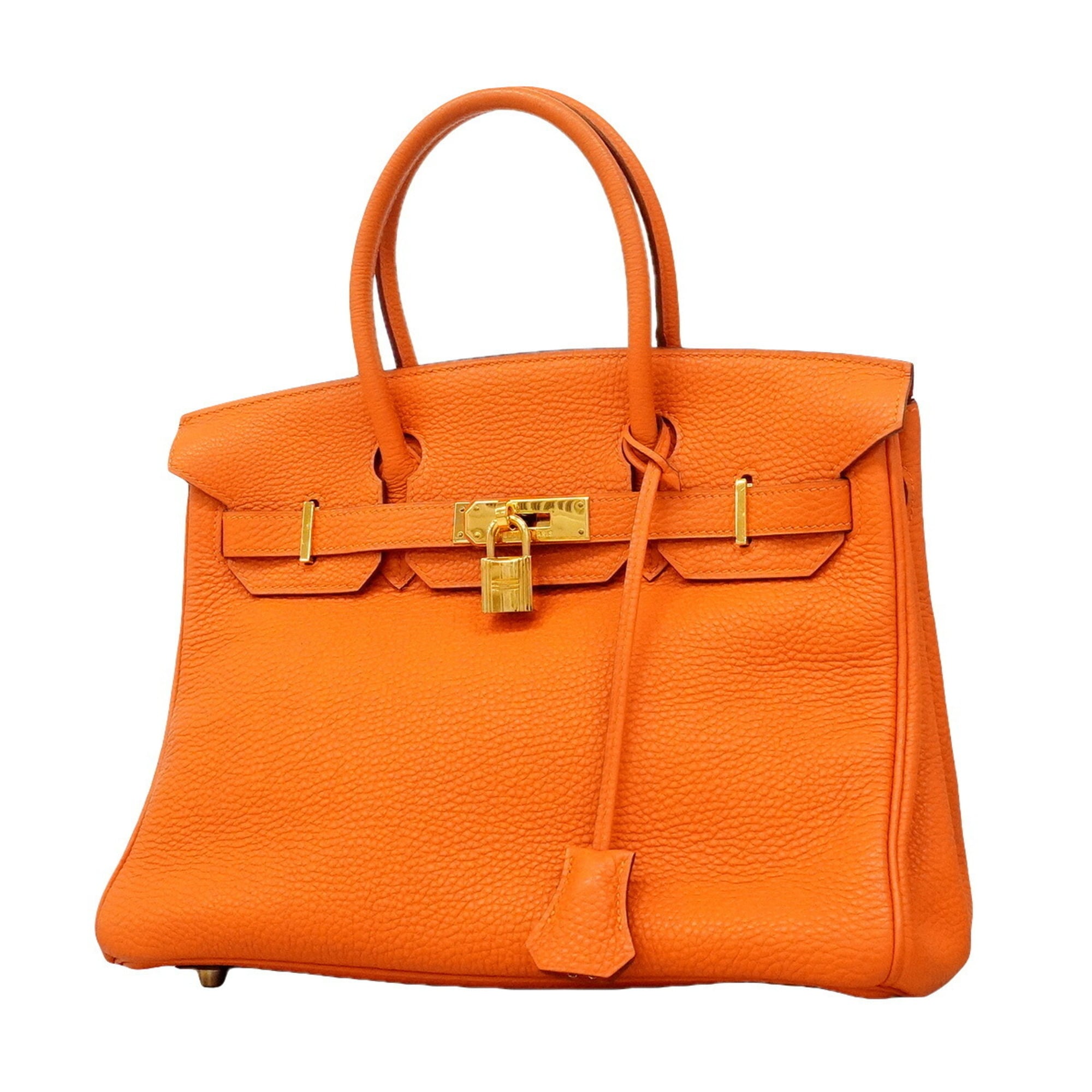 Hermes Orange Togo Leather Handbag (Pre-Owned)