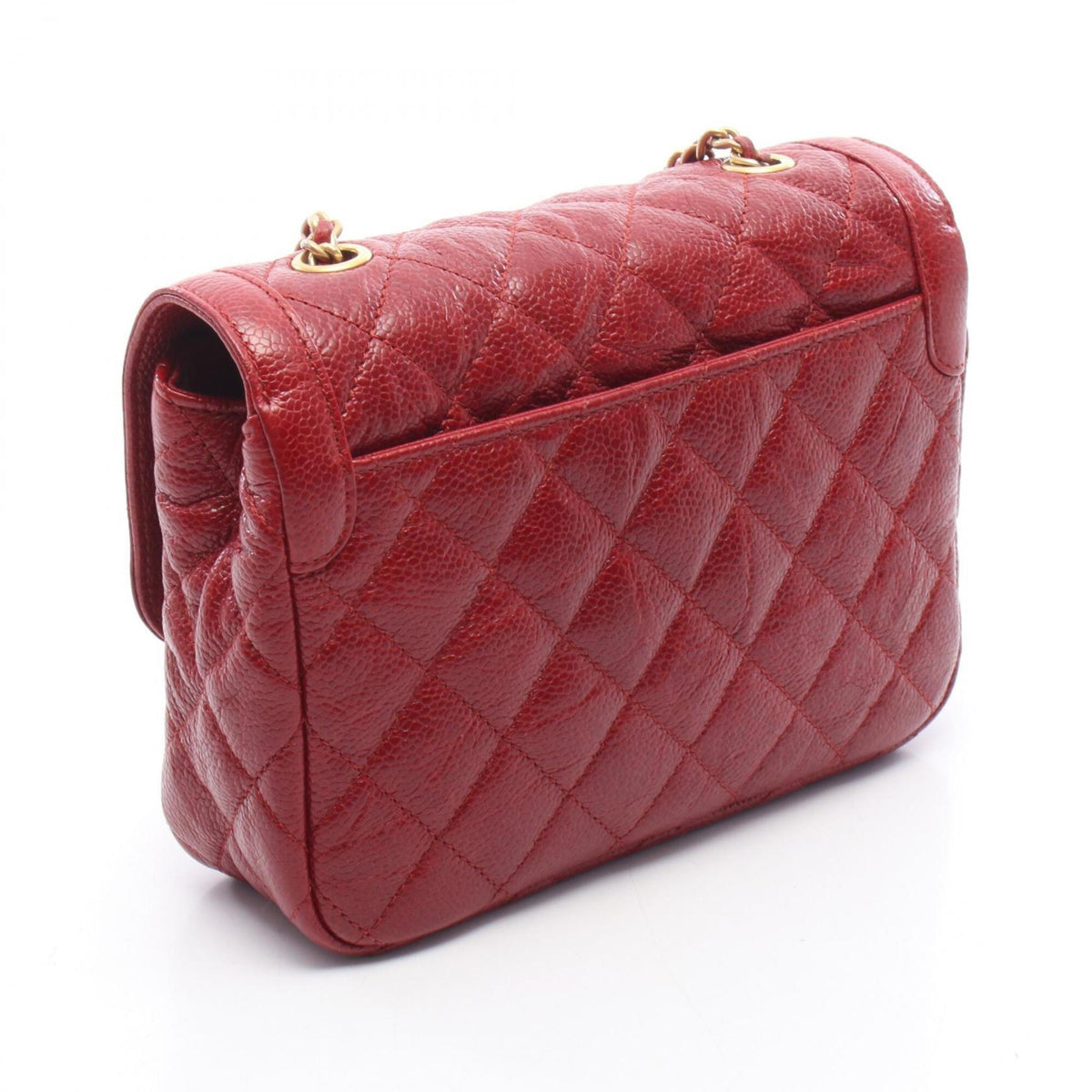 Chanel Red Color Leather Handbag Shoulder Bag (Pre-Owned)