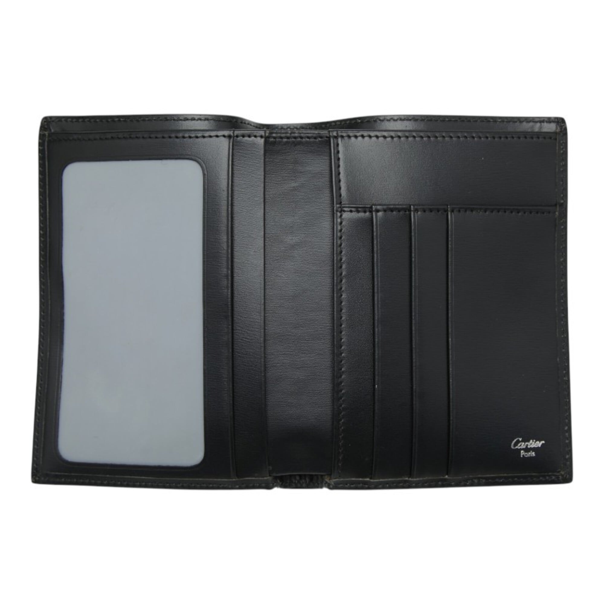 Cartier Black Leather Wallet (Bi-Fold) (Pre-Owned)