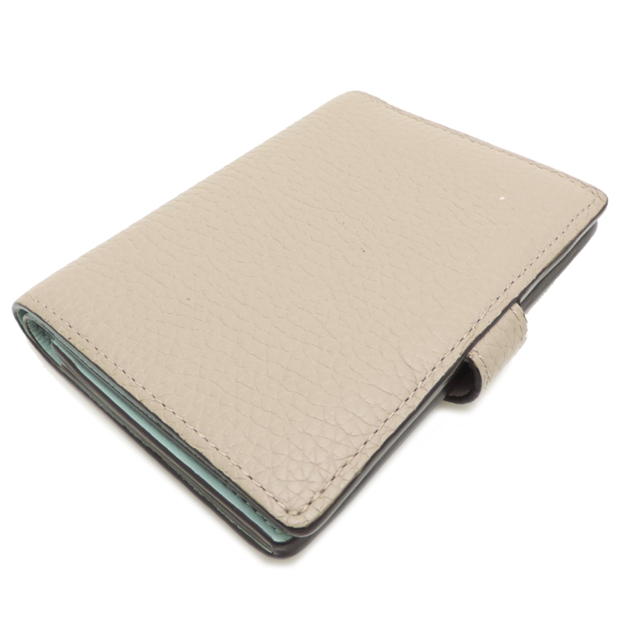 Louis Vuitton Galle Gray Beige Light Blue Leather Wallet (Bi-Fold) (Pre-Owned)
