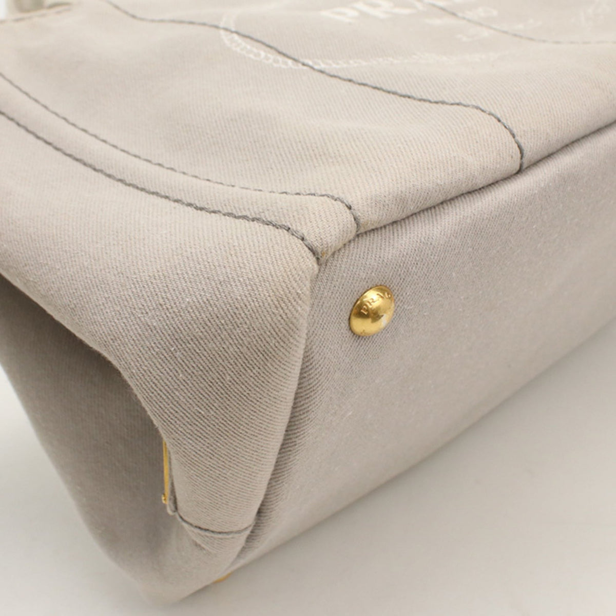Prada Gray Canvas Tote Bag (Pre-Owned)