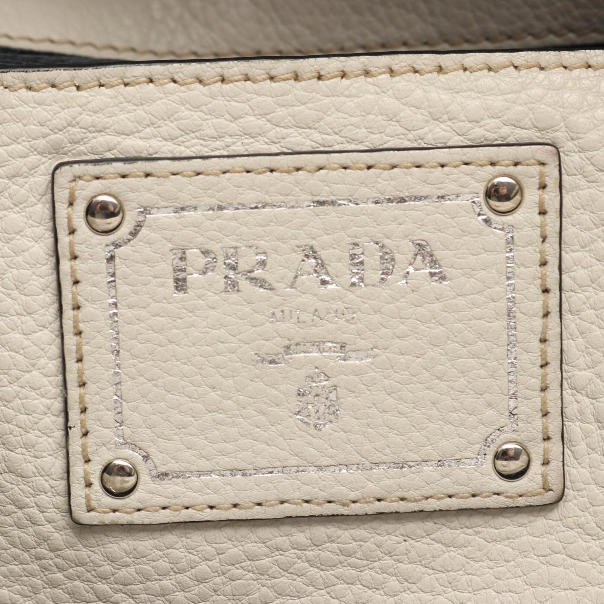 Prada White Leather Handbag (Pre-Owned)