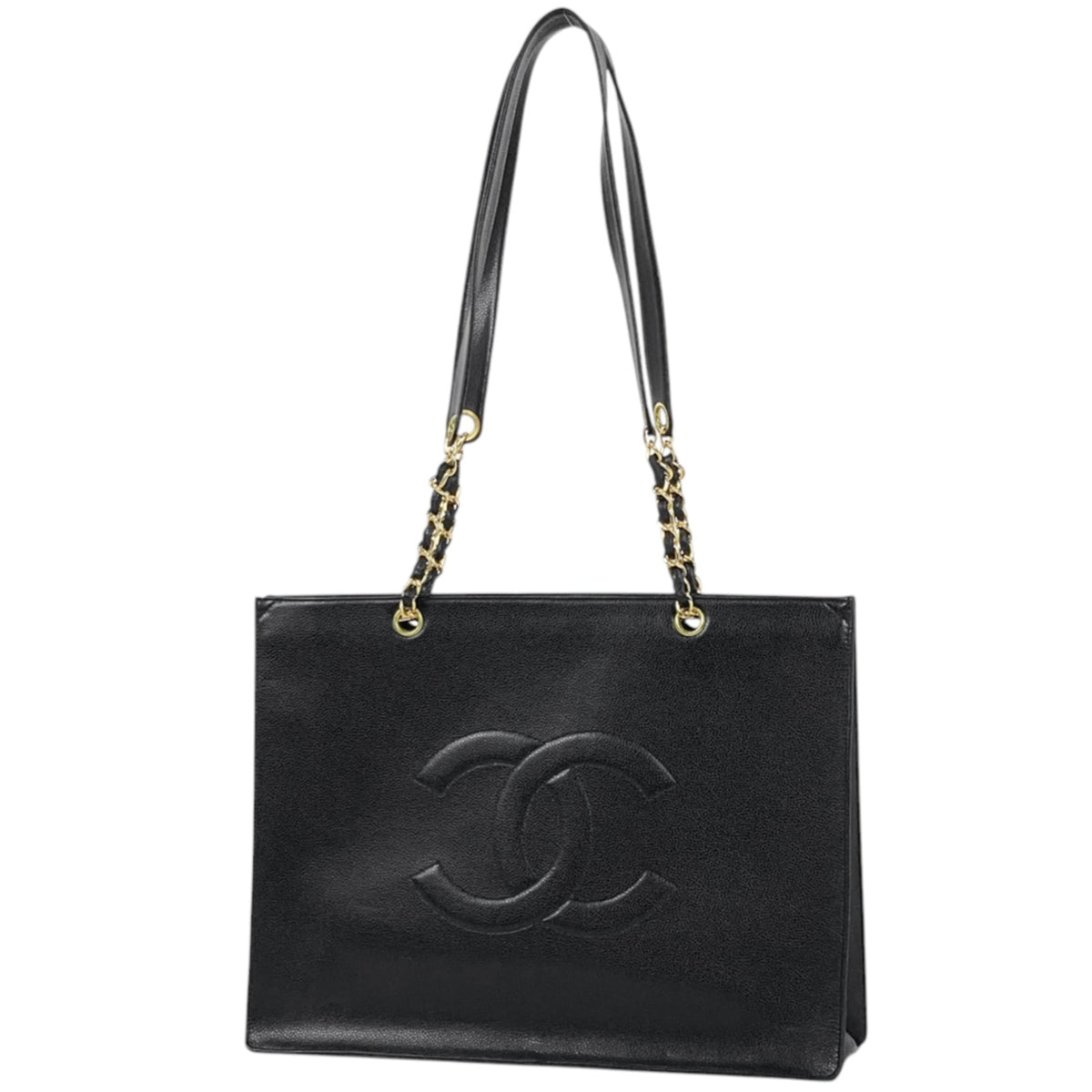 Chanel Black Grained Calfskin Tote Bag (Pre-Owned)