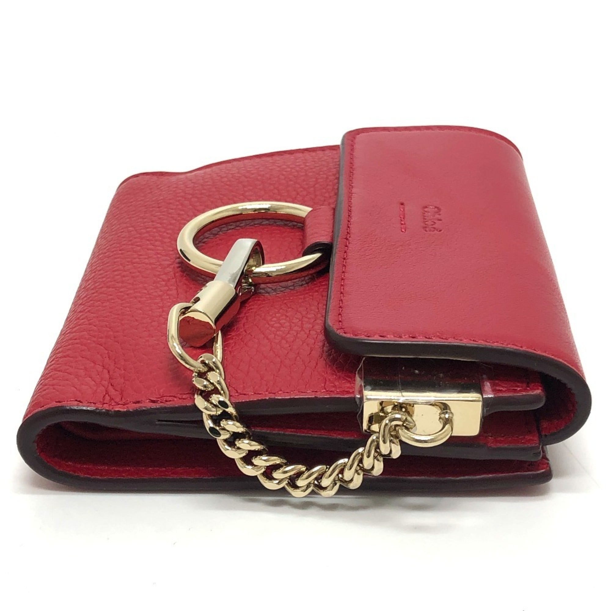 Chloé Red Color Leather Wallet (Bi-Fold) (Pre-Owned)
