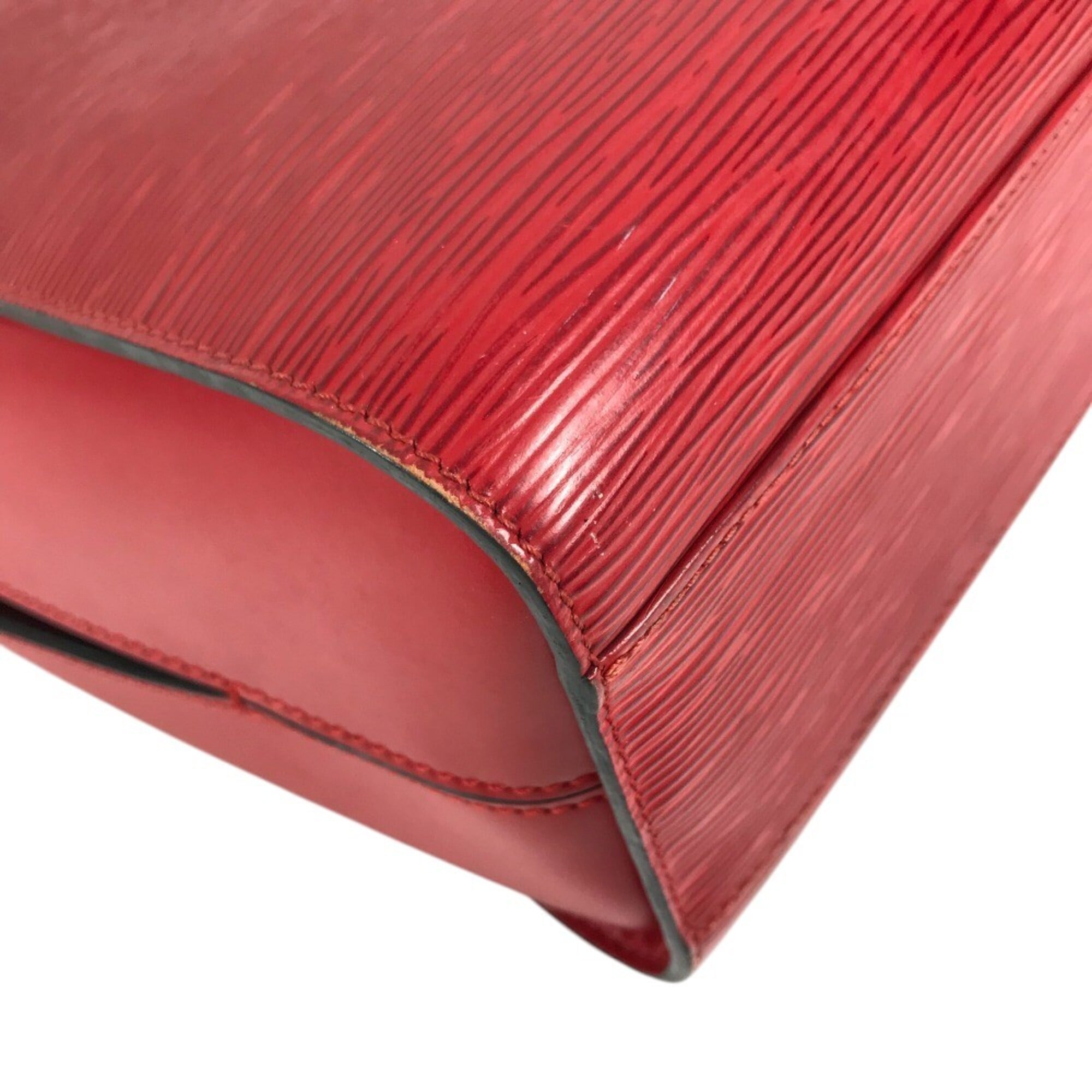 Louis Vuitton Castilian Red Red Color Epi Leather Handbag Shoulder Bag Tote Bag (Pre-Owned)