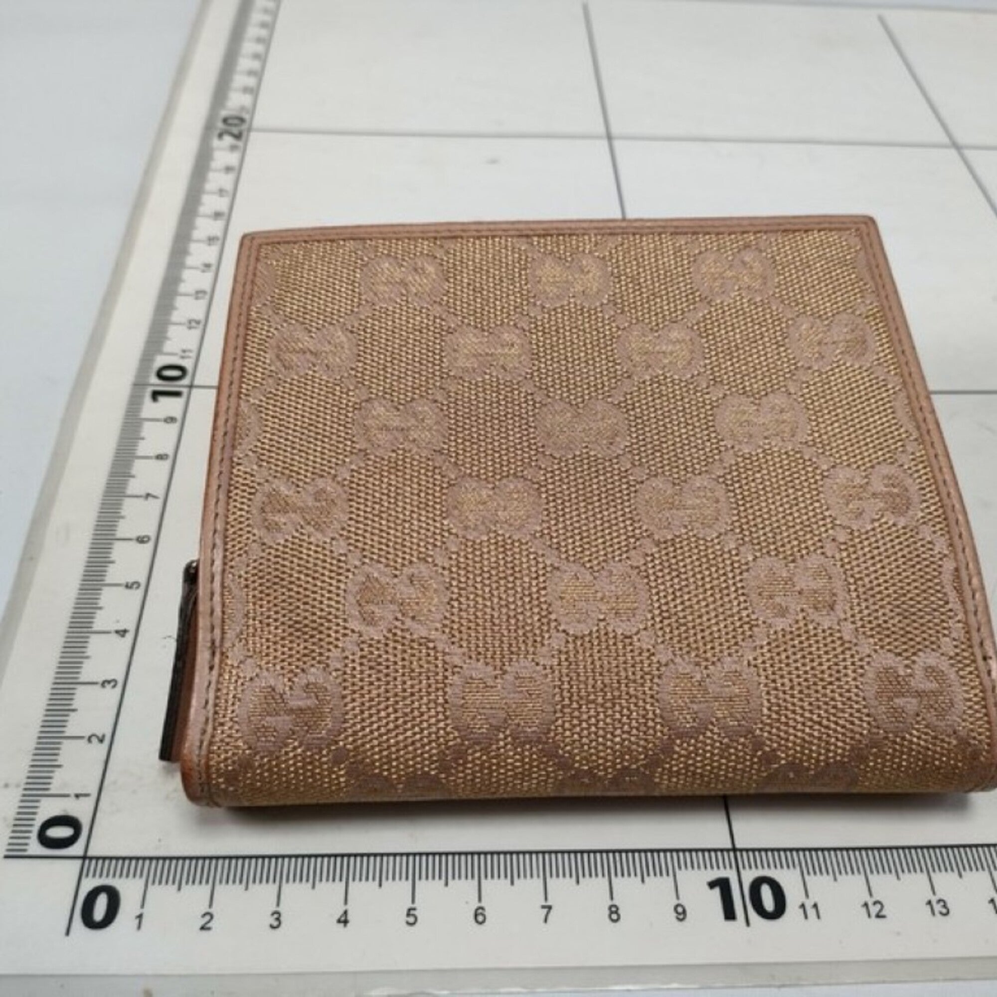 Gucci Beige Gg Canvas Leather Wallet (Bi-Fold) (Pre-Owned)